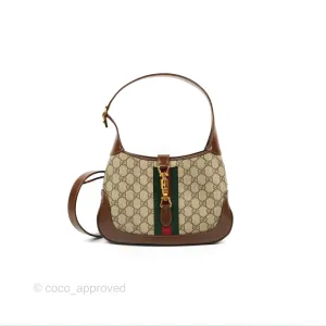 Gucci Jackie 1961 Small Shoulder Bag Beige/Ebony GG Supreme Canvas