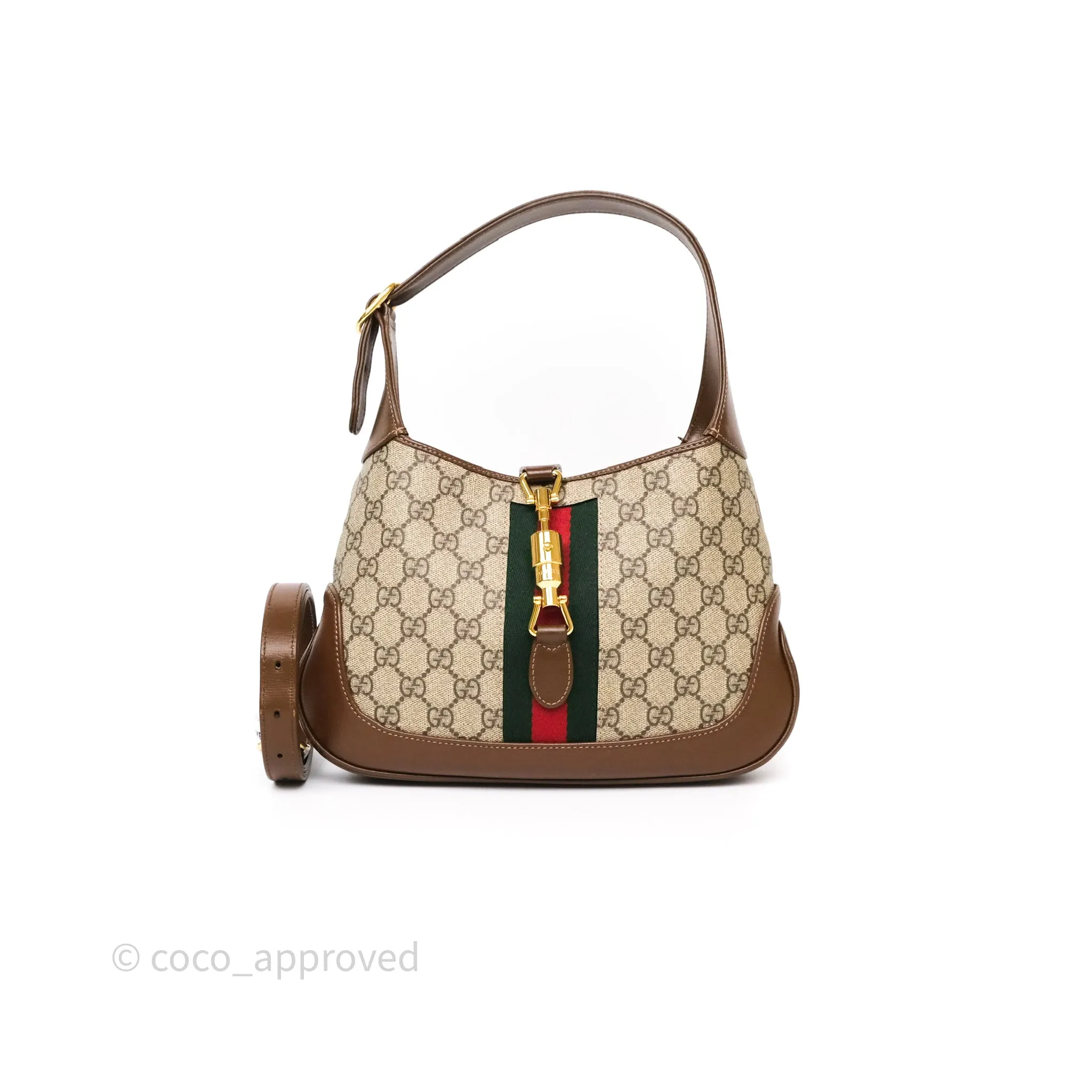 Gucci Jackie 1961 Small Shoulder Bag Beige/Ebony GG Supreme Canvas