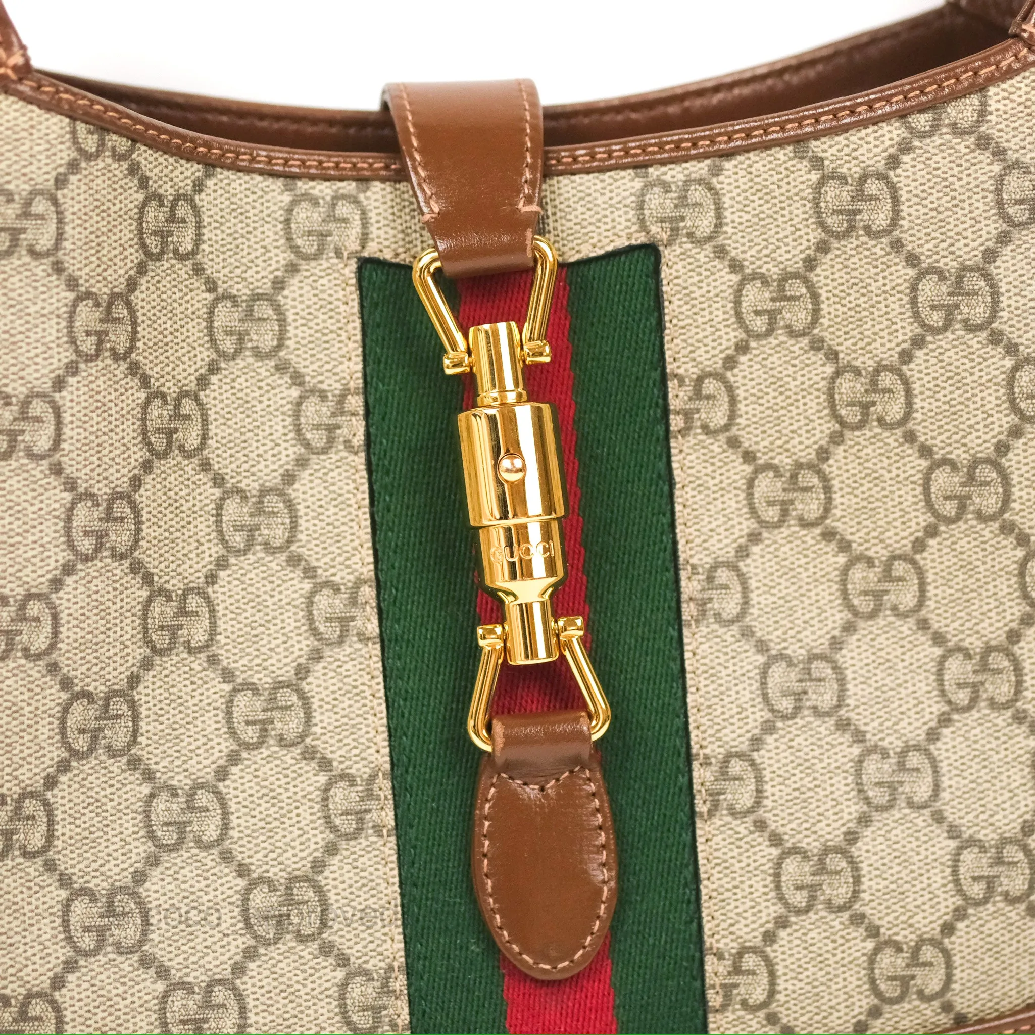 Gucci Jackie 1961 Small Shoulder Bag Beige/Ebony GG Supreme Canvas