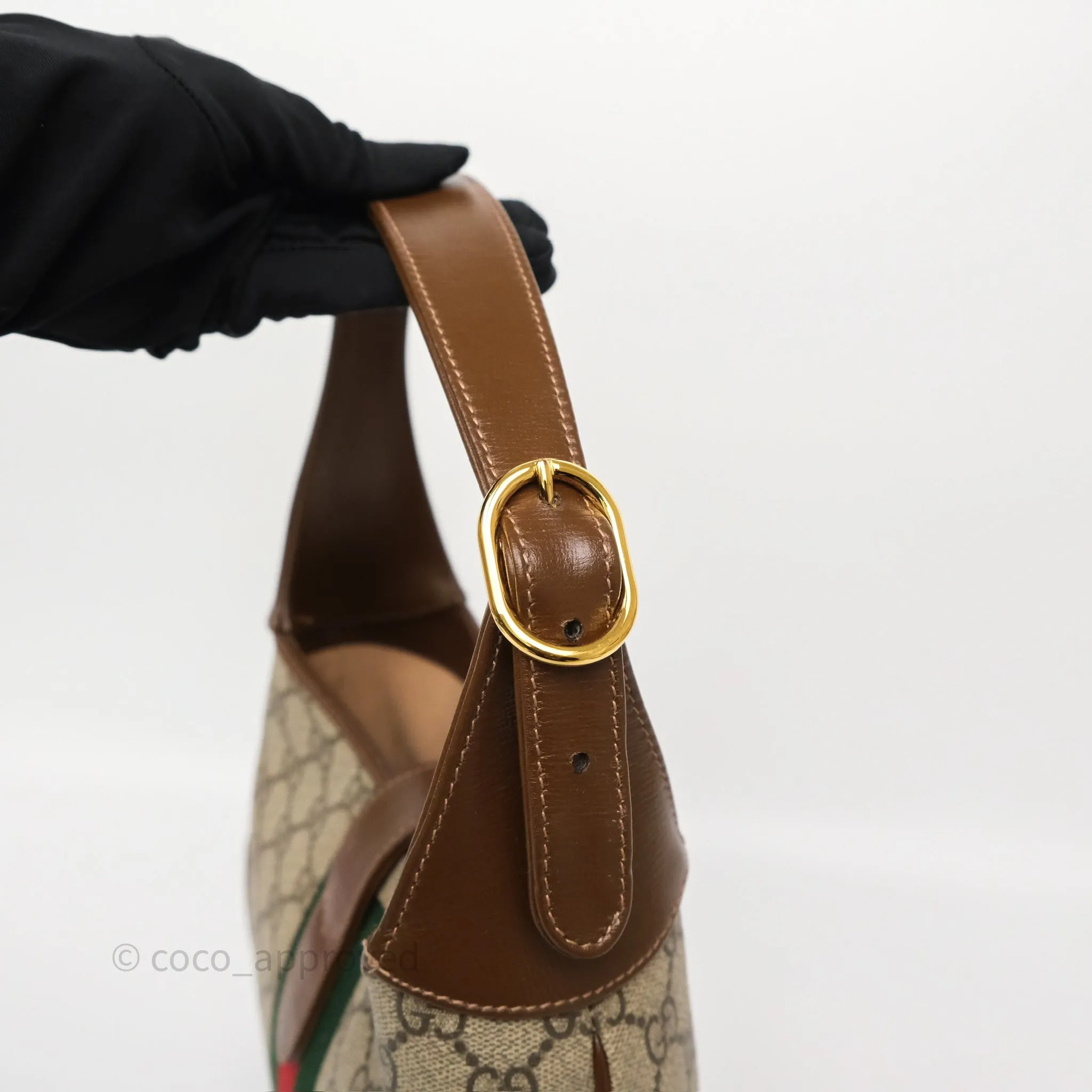 Gucci Jackie 1961 Small Shoulder Bag Beige/Ebony GG Supreme Canvas