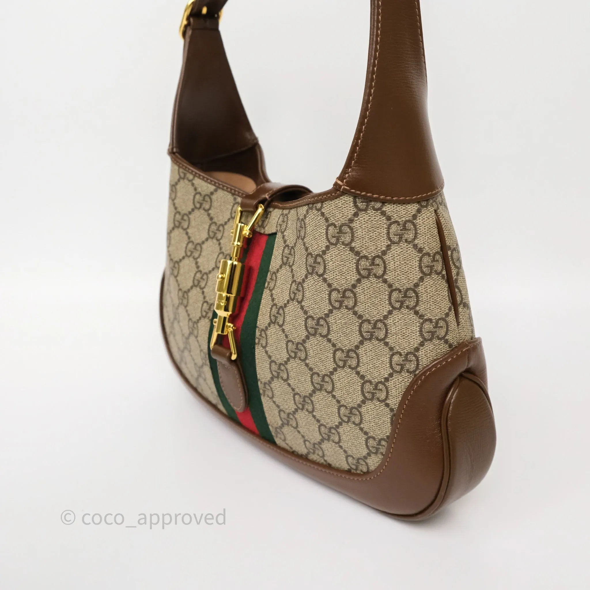 Gucci Jackie 1961 Small Shoulder Bag Beige/Ebony GG Supreme Canvas