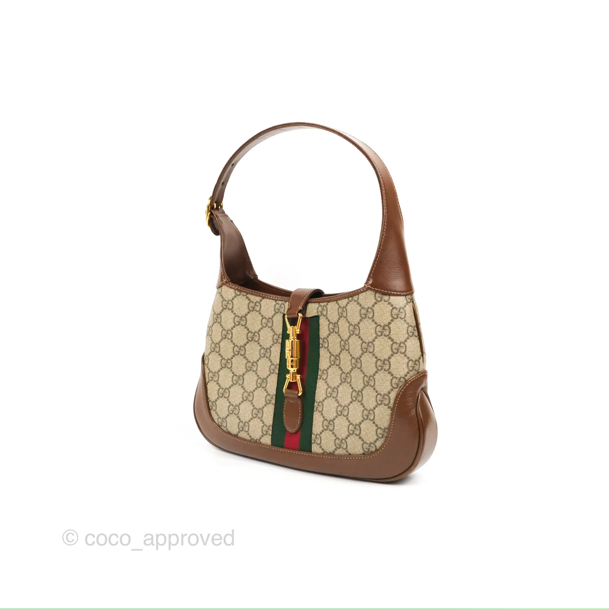 Gucci Jackie 1961 Small Shoulder Bag Beige/Ebony GG Supreme Canvas