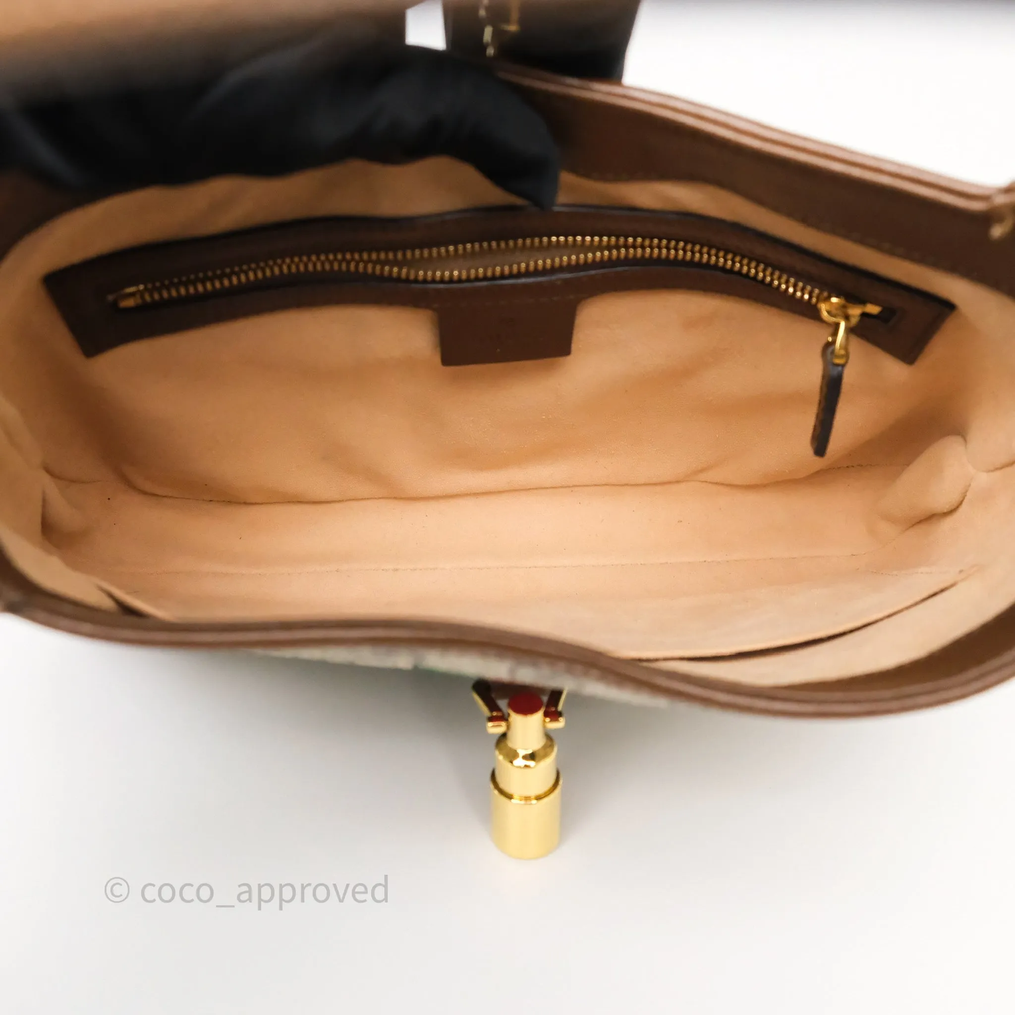 Gucci Jackie 1961 Small Shoulder Bag Beige/Ebony GG Supreme Canvas