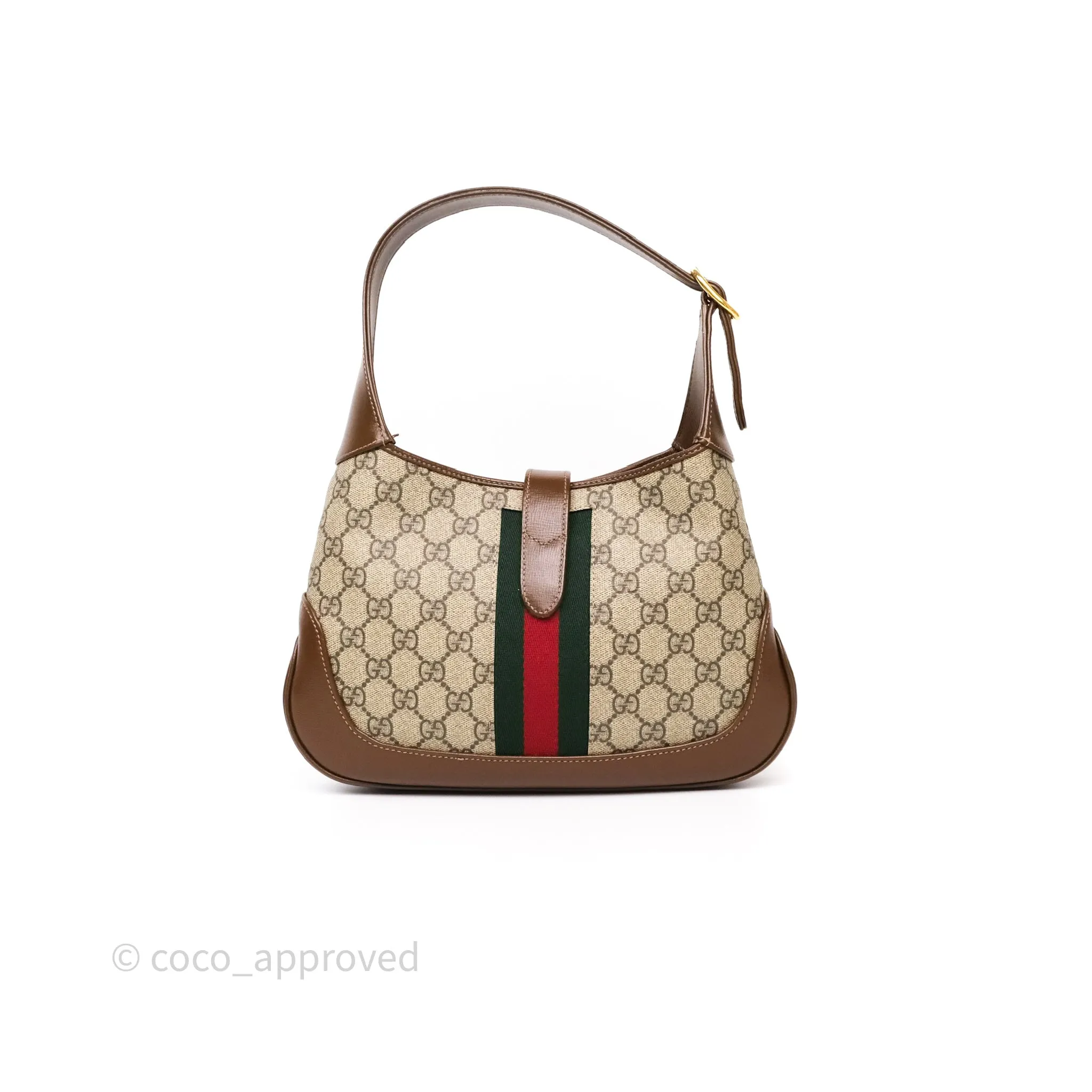 Gucci Jackie 1961 Small Shoulder Bag Beige/Ebony GG Supreme Canvas