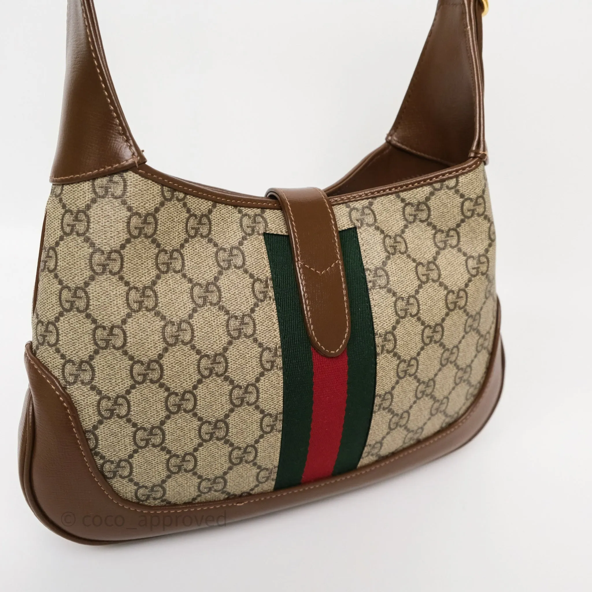 Gucci Jackie 1961 Small Shoulder Bag Beige/Ebony GG Supreme Canvas
