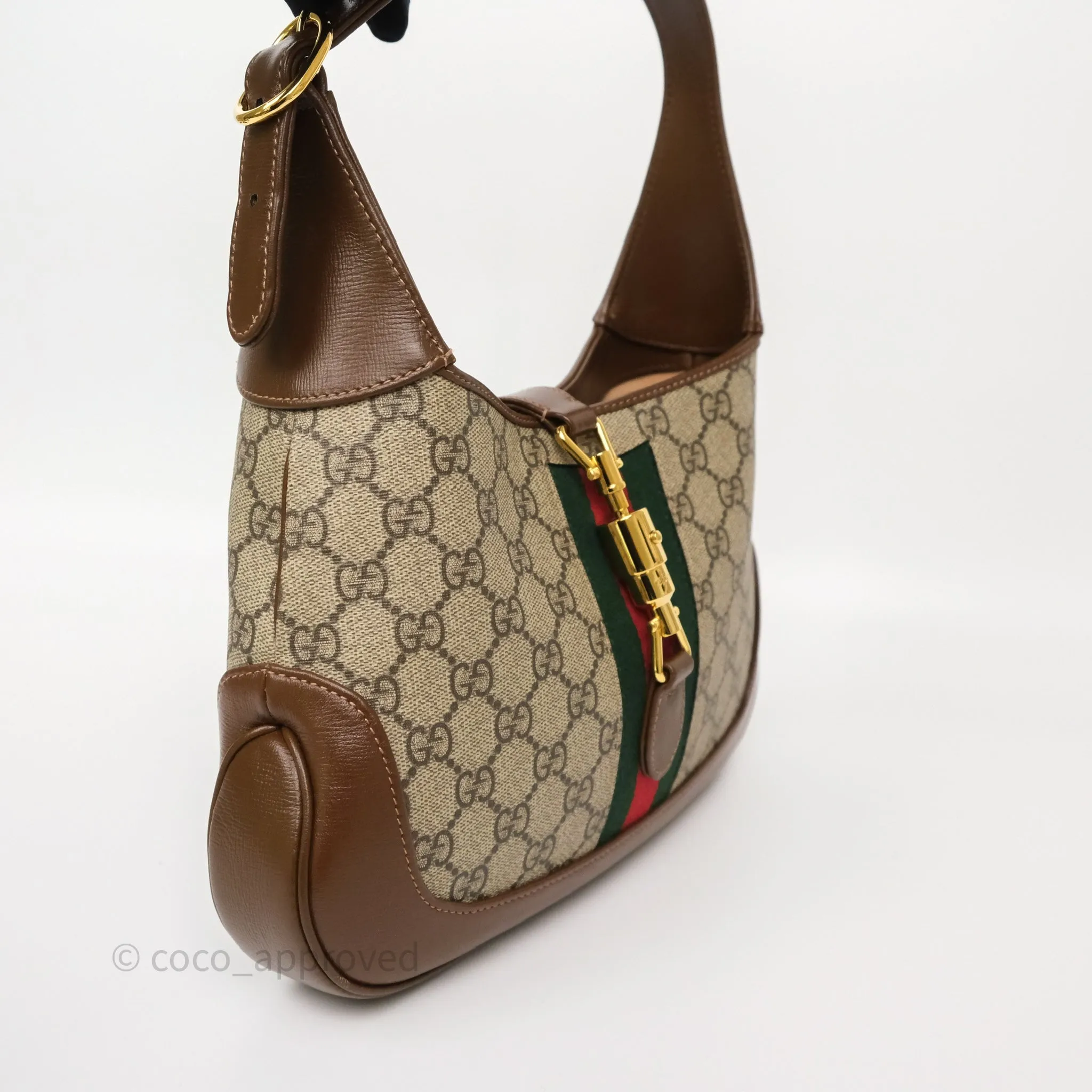 Gucci Jackie 1961 Small Shoulder Bag Beige/Ebony GG Supreme Canvas