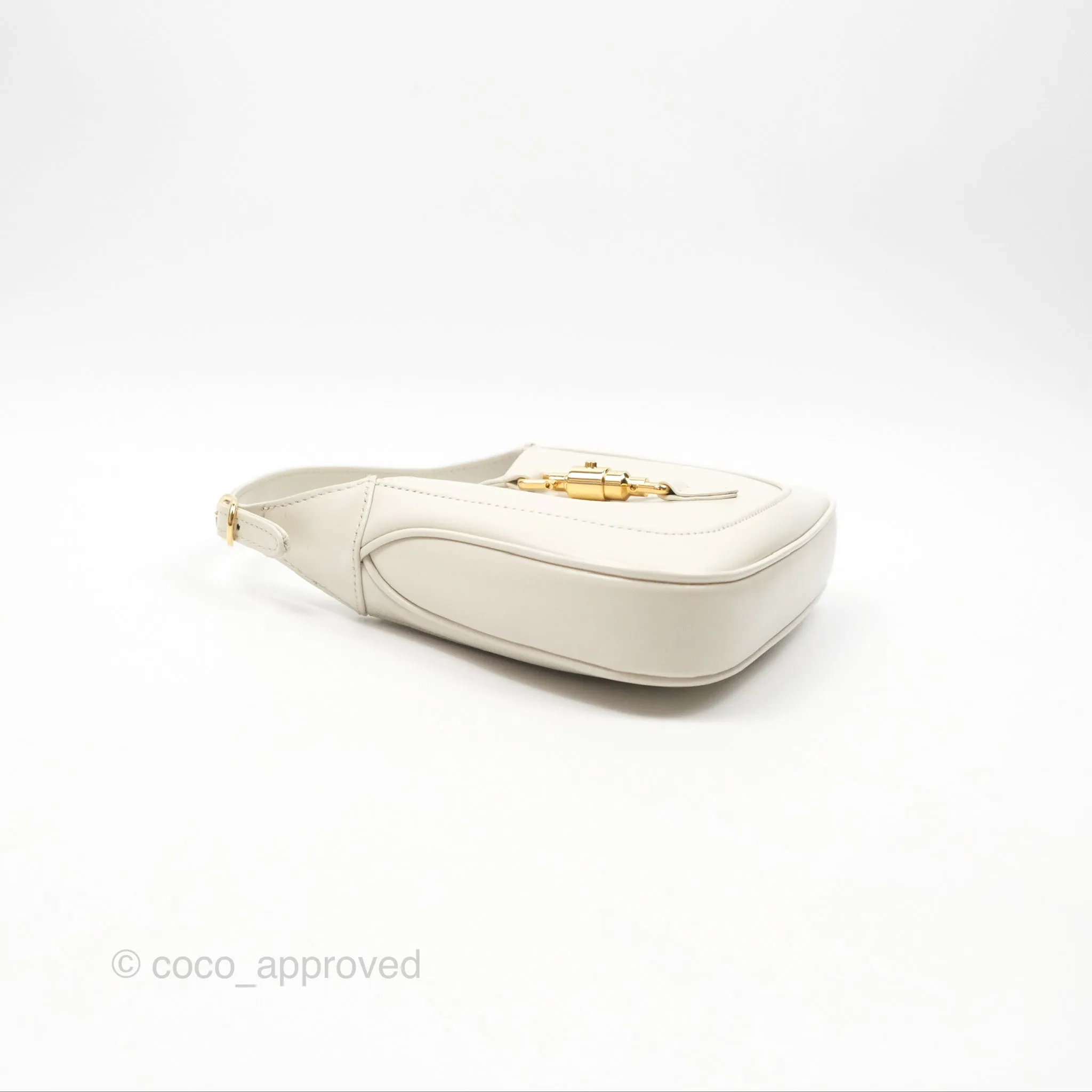 Gucci Jackie 1961 White Mini Shoulder Bag Gold Hardware