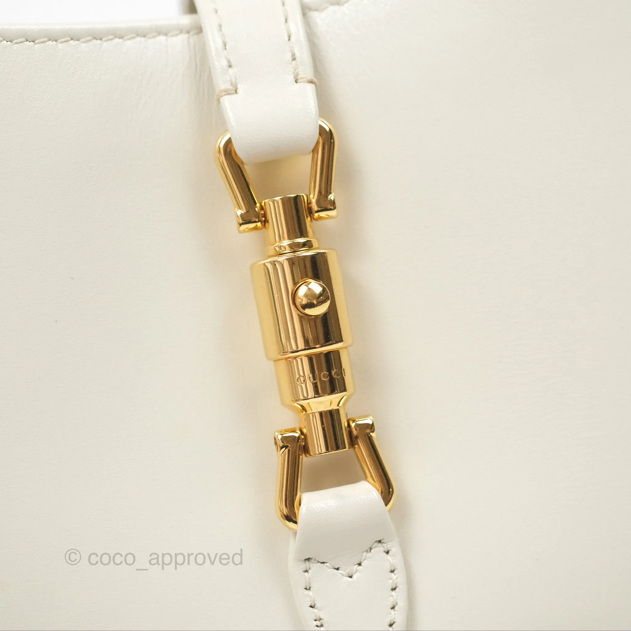 Gucci Jackie 1961 White Mini Shoulder Bag Gold Hardware