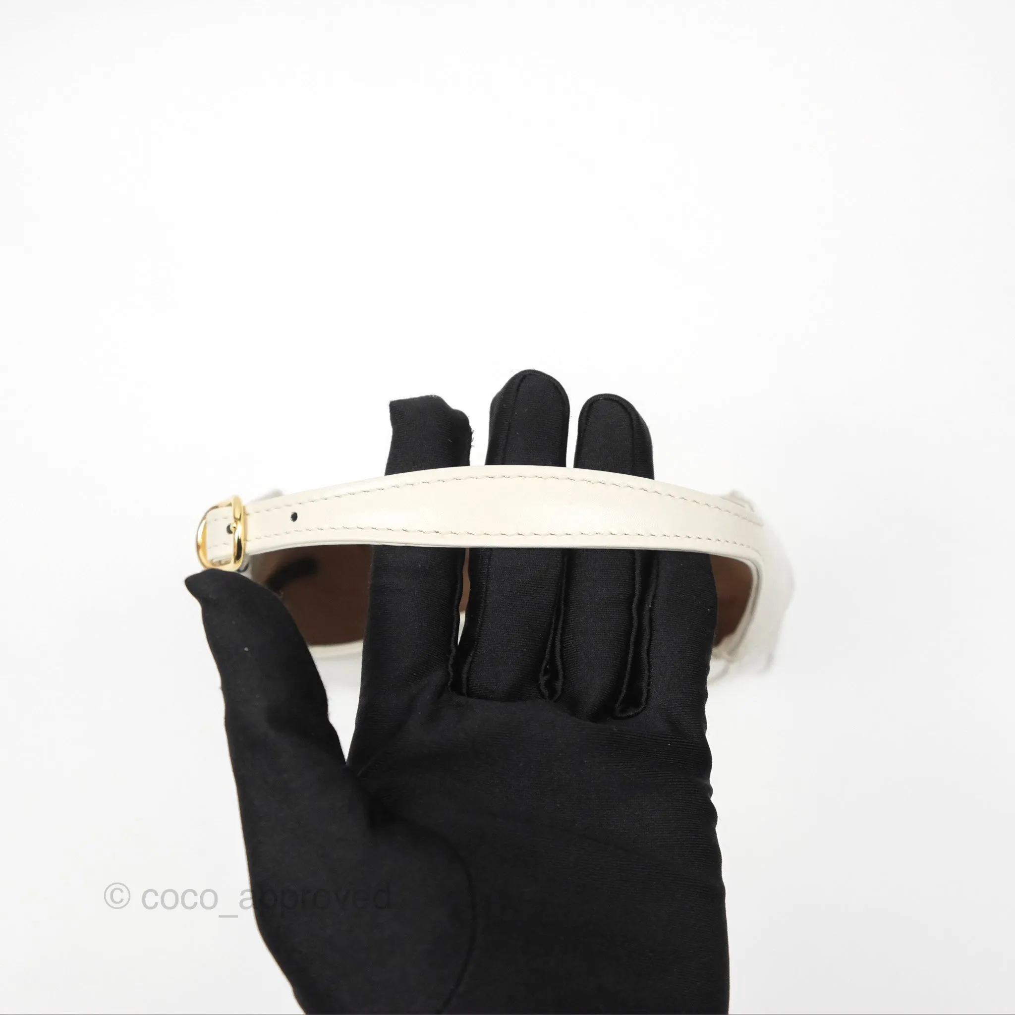Gucci Jackie 1961 White Mini Shoulder Bag Gold Hardware