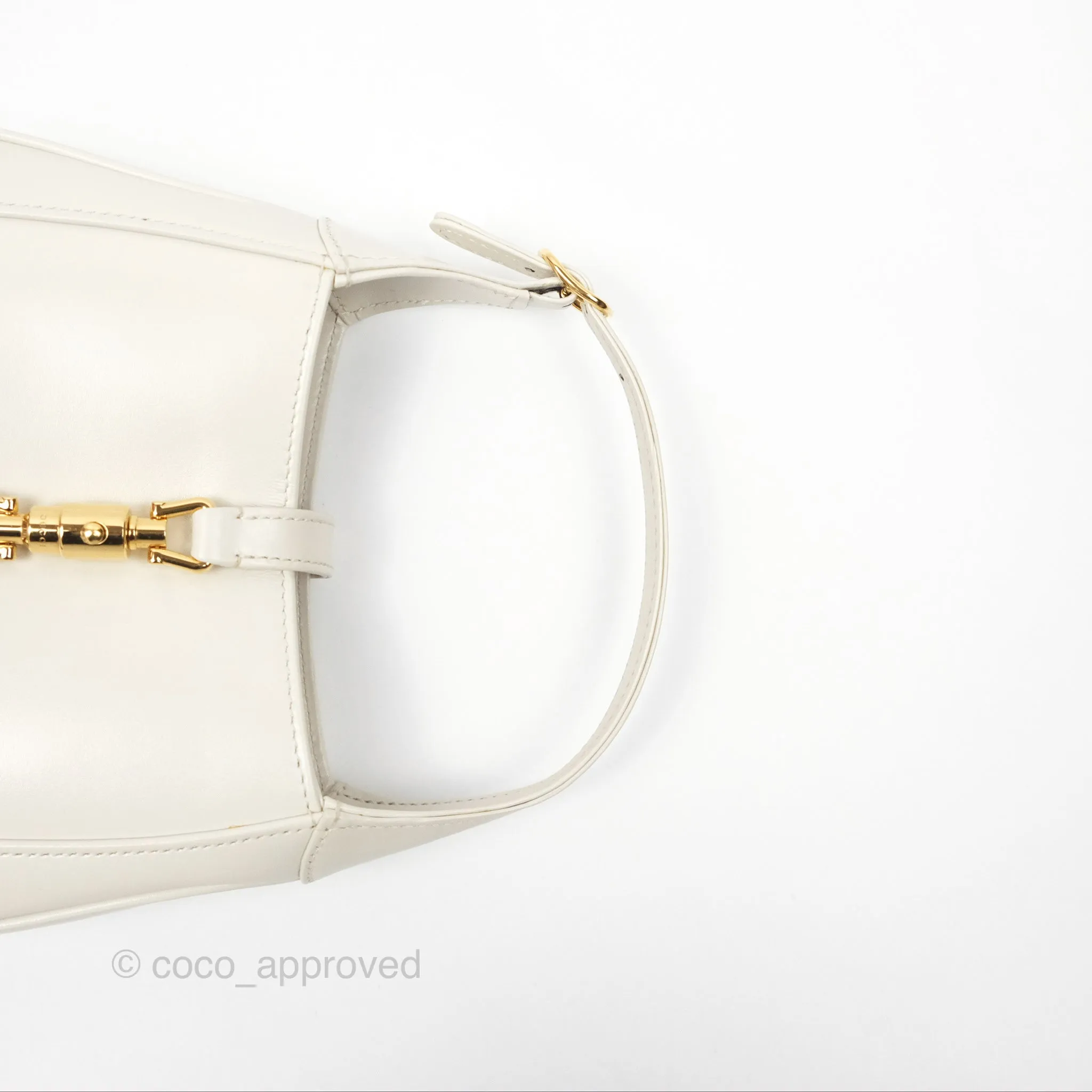Gucci Jackie 1961 White Mini Shoulder Bag Gold Hardware