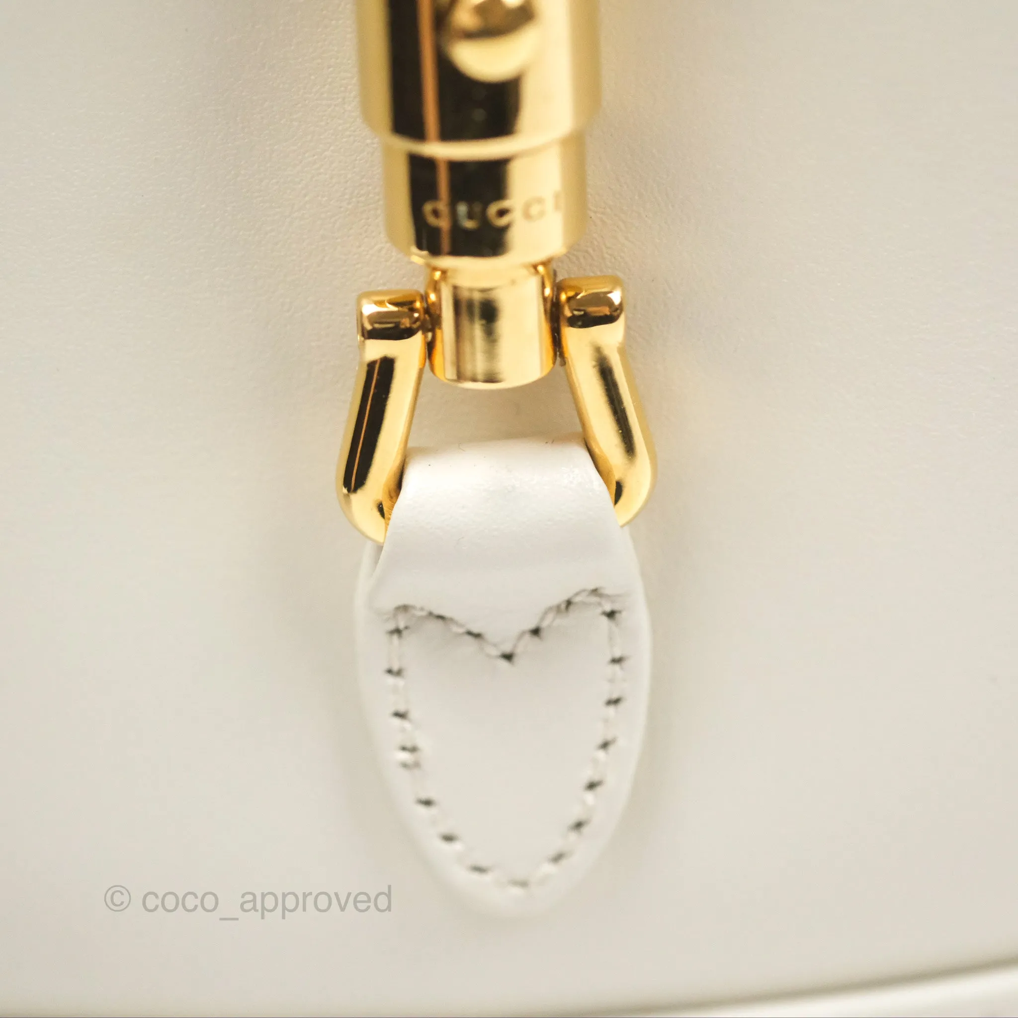 Gucci Jackie 1961 White Mini Shoulder Bag Gold Hardware