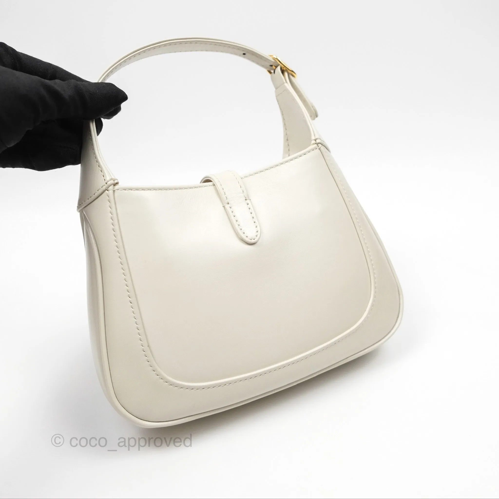 Gucci Jackie 1961 White Mini Shoulder Bag Gold Hardware