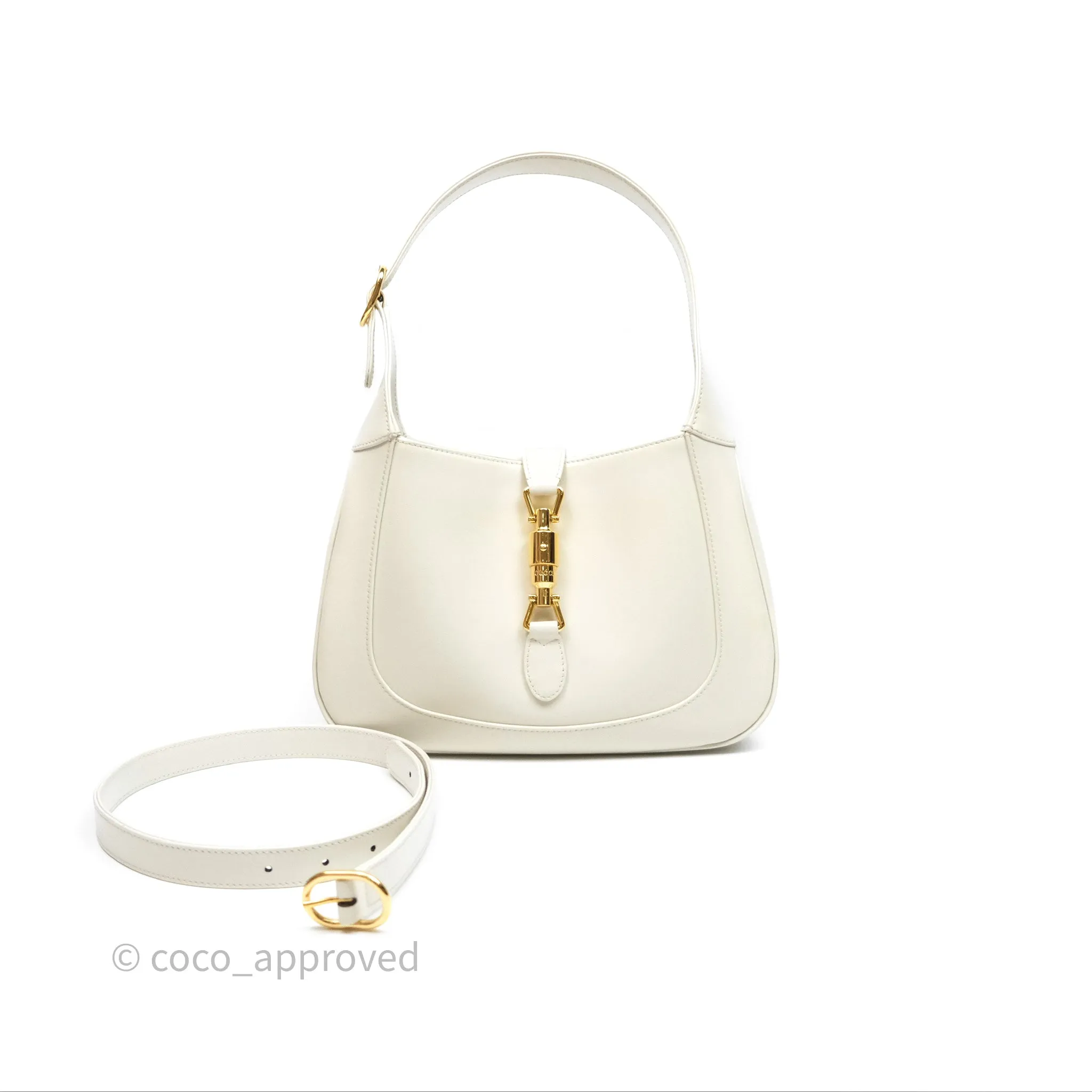 Gucci Jackie 1961 White Small Shoulder Bag Gold Hardware