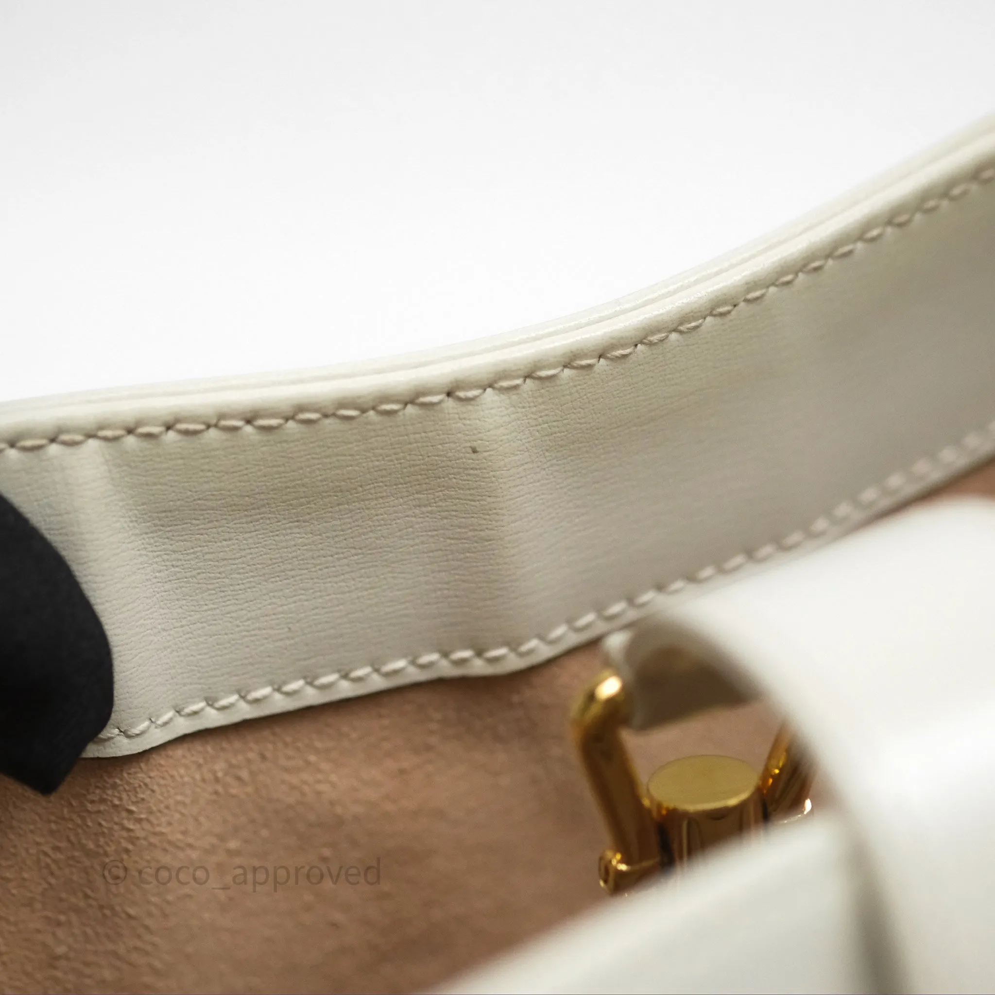 Gucci Jackie 1961 White Small Shoulder Bag Gold Hardware