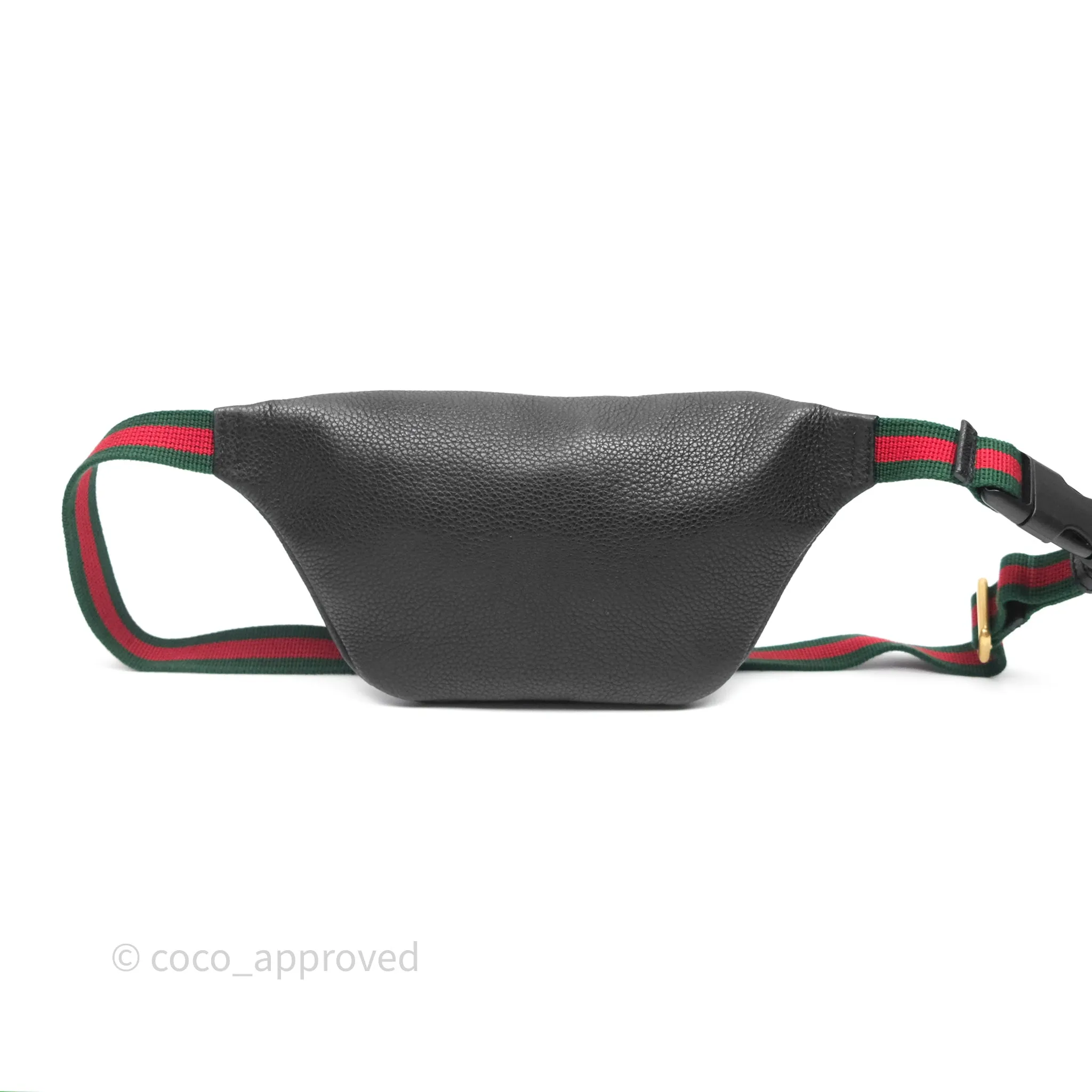 Gucci Logo Print Belt Bag Black Grained Calfskin