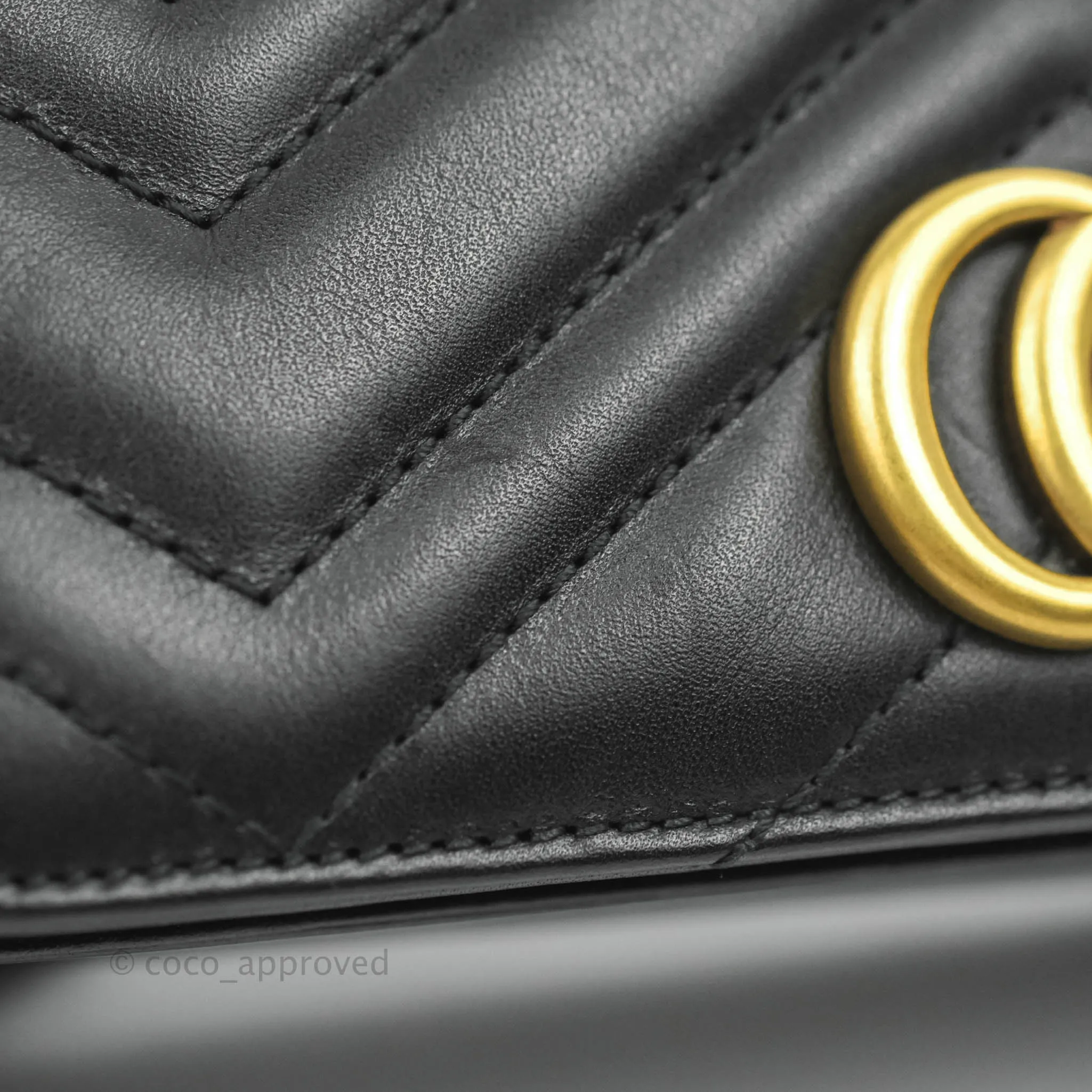 Gucci Matelasse GG Marmont Mini Bag Black Calfskin Gold Hardware
