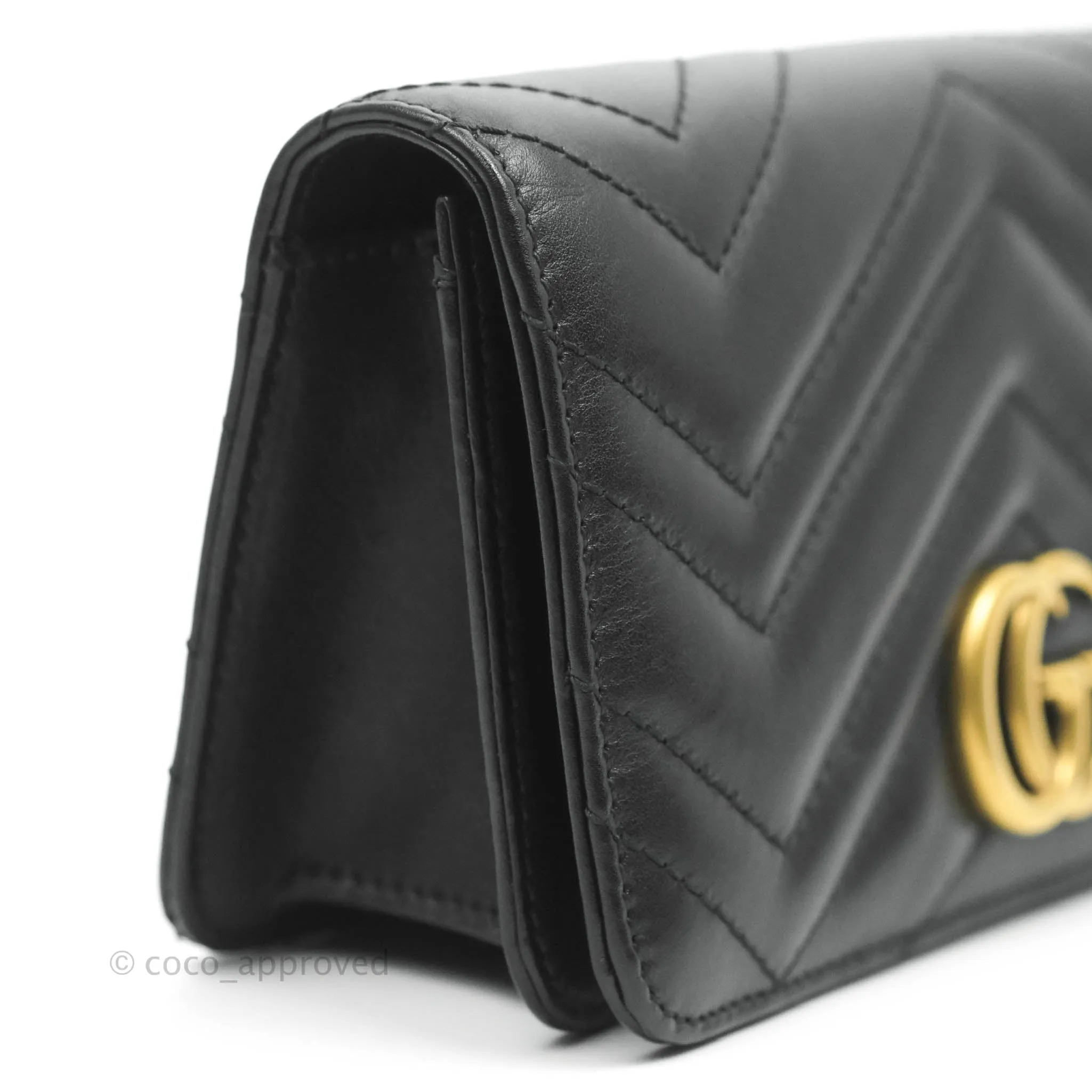 Gucci Matelasse GG Marmont Mini Bag Black Calfskin Gold Hardware