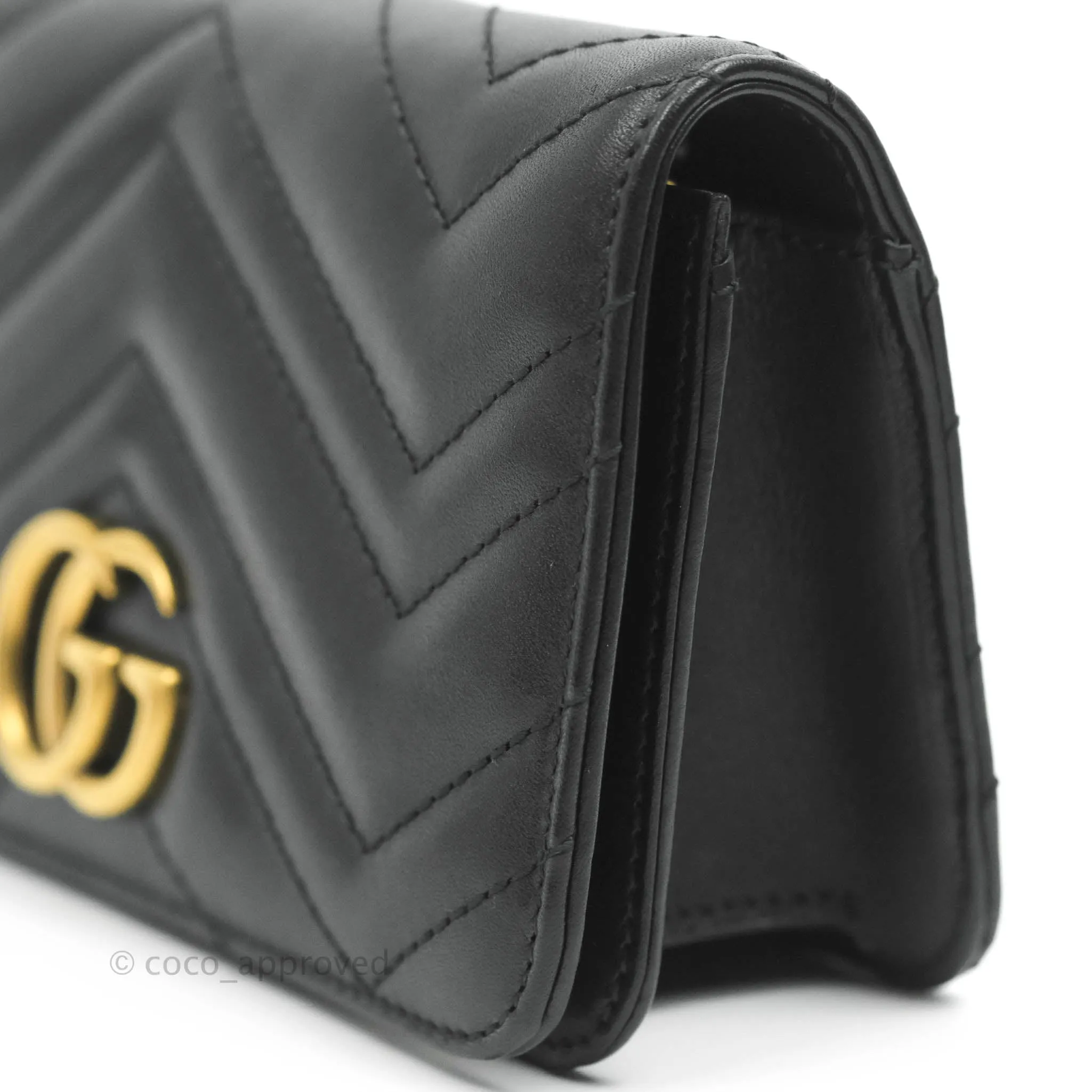 Gucci Matelasse GG Marmont Mini Bag Black Calfskin Gold Hardware