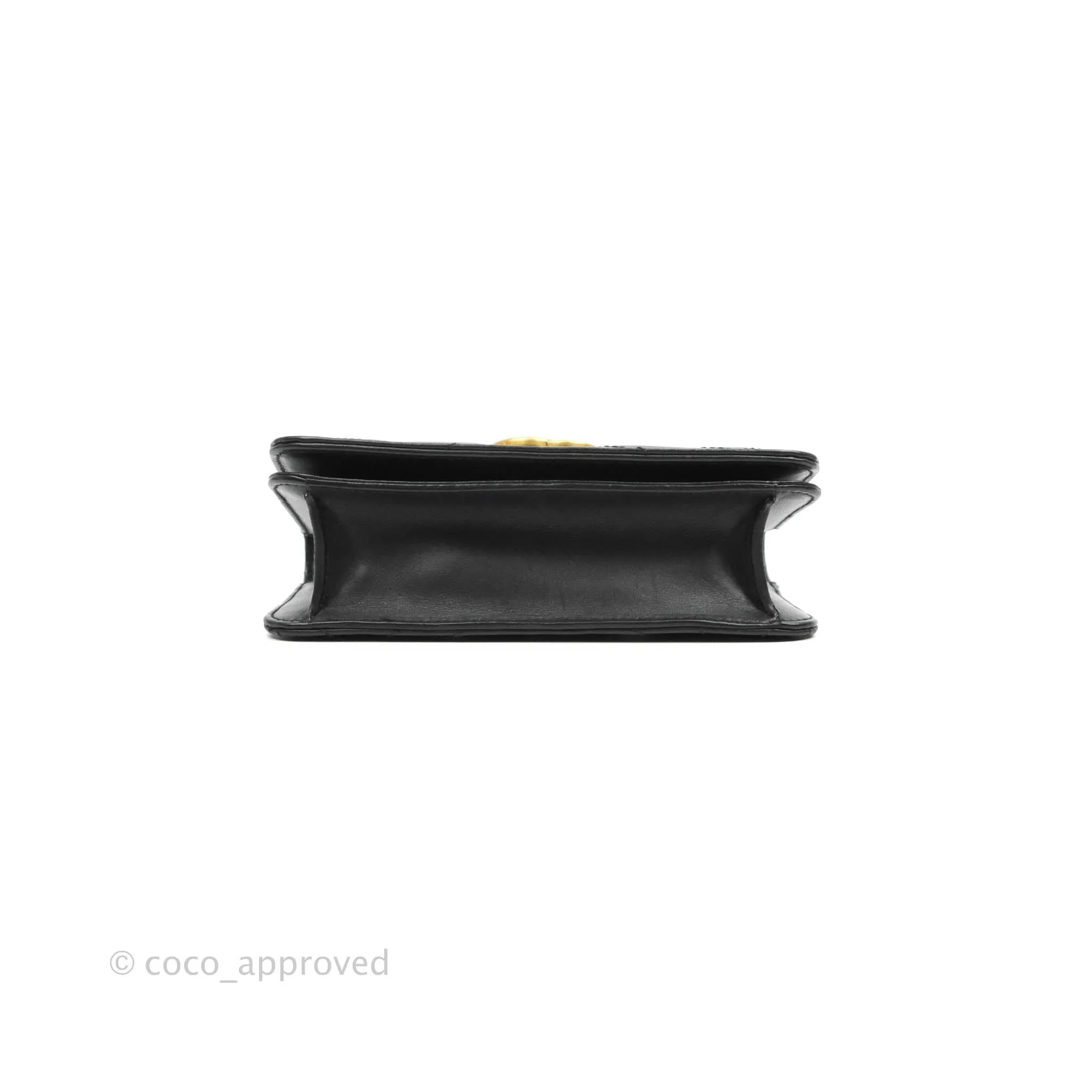 Gucci Matelasse GG Marmont Mini Bag Black Calfskin Gold Hardware