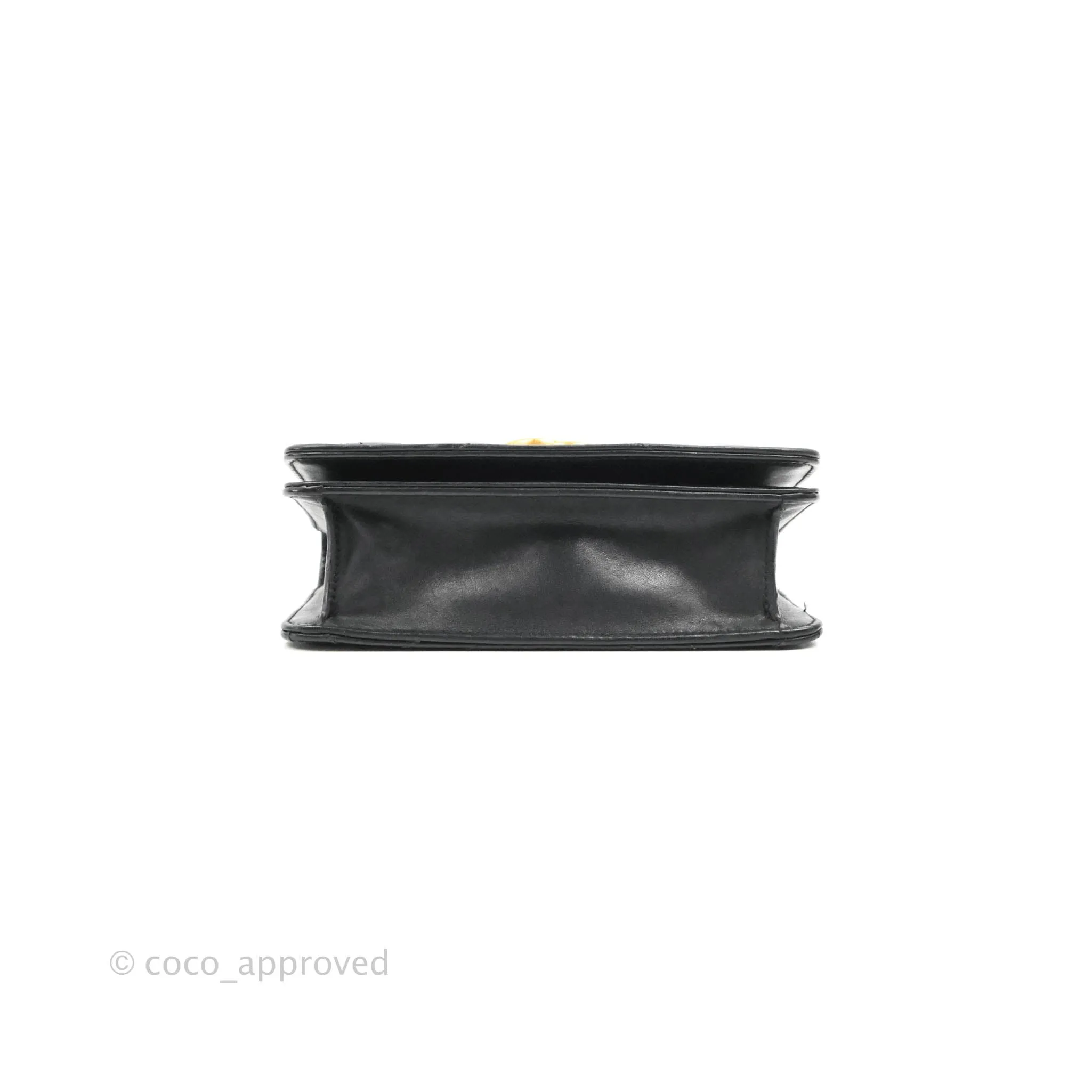 Gucci Matelasse GG Marmont Super Mini Chain Flap Bag Black Calfskin Gold Hardware