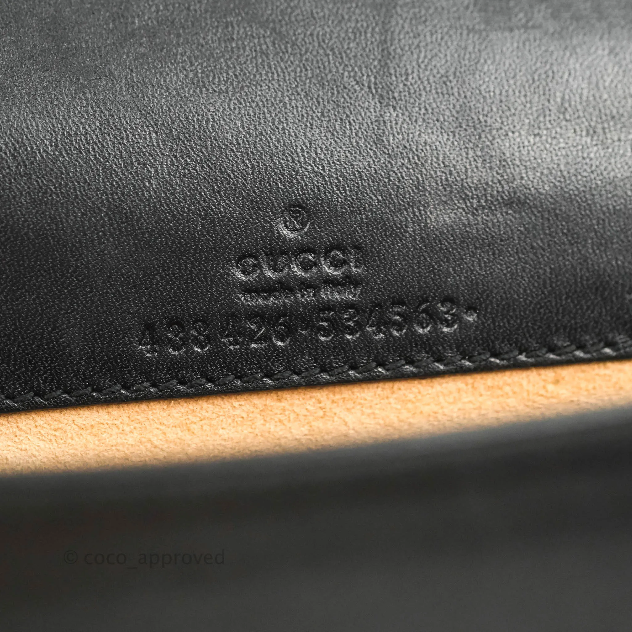 Gucci Matelasse GG Marmont Super Mini Chain Flap Bag Black Calfskin Gold Hardware