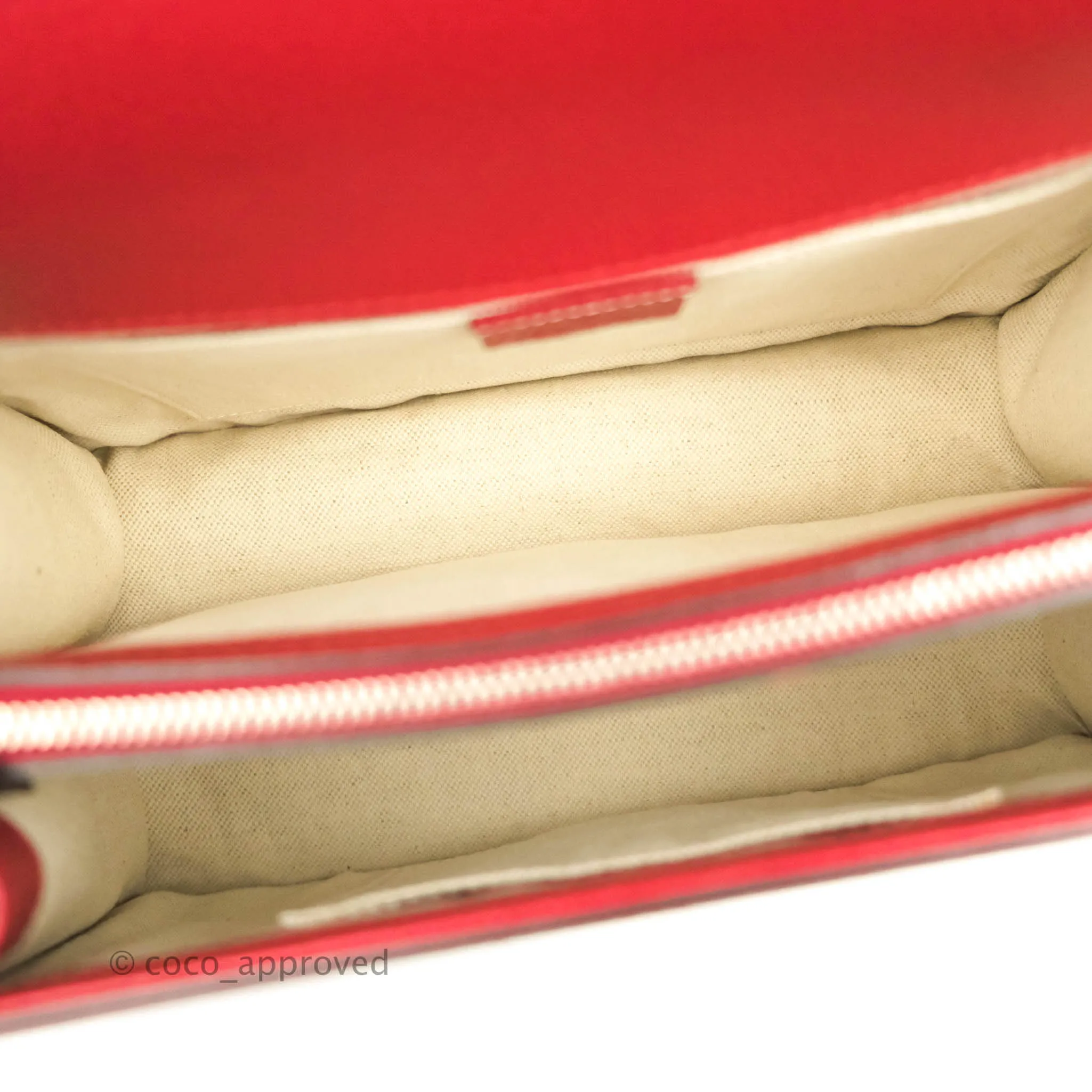 Gucci Medium Dionysus Red Leather Bamboo Top Handle Bag