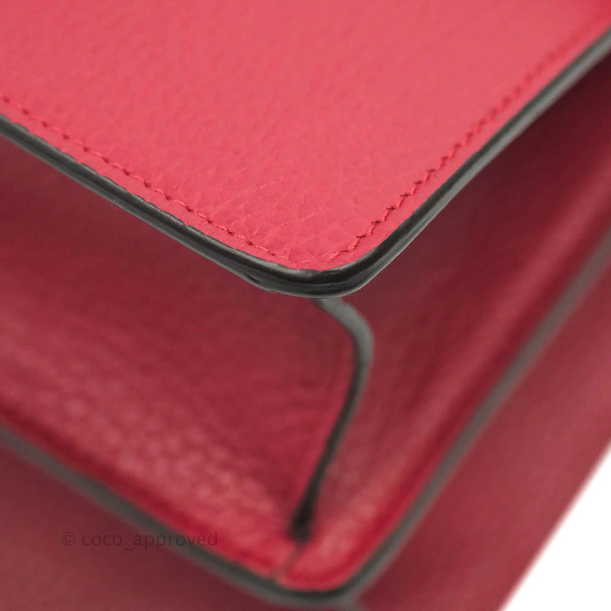 Gucci Medium Dionysus Red Leather Bamboo Top Handle Bag