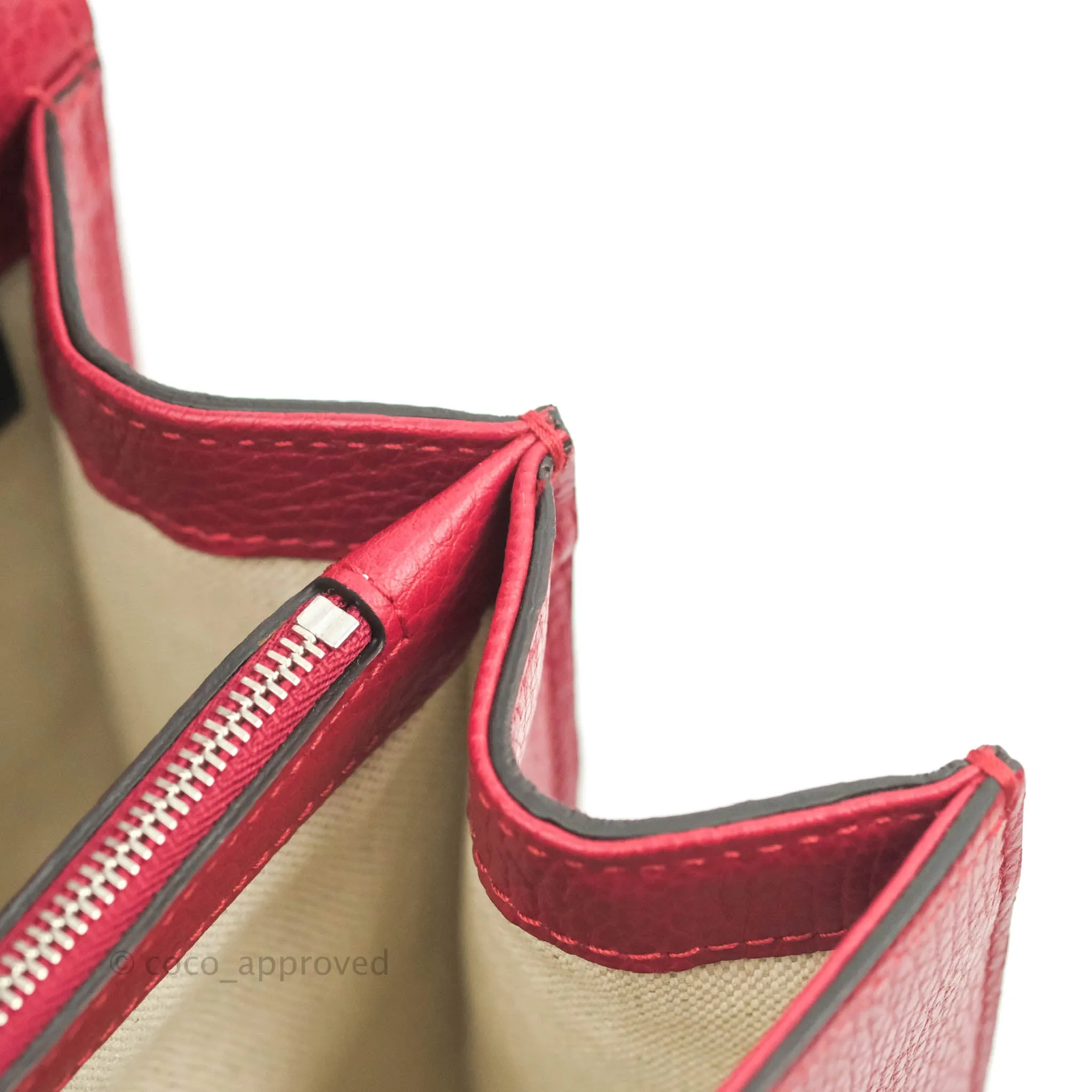 Gucci Medium Dionysus Red Leather Bamboo Top Handle Bag