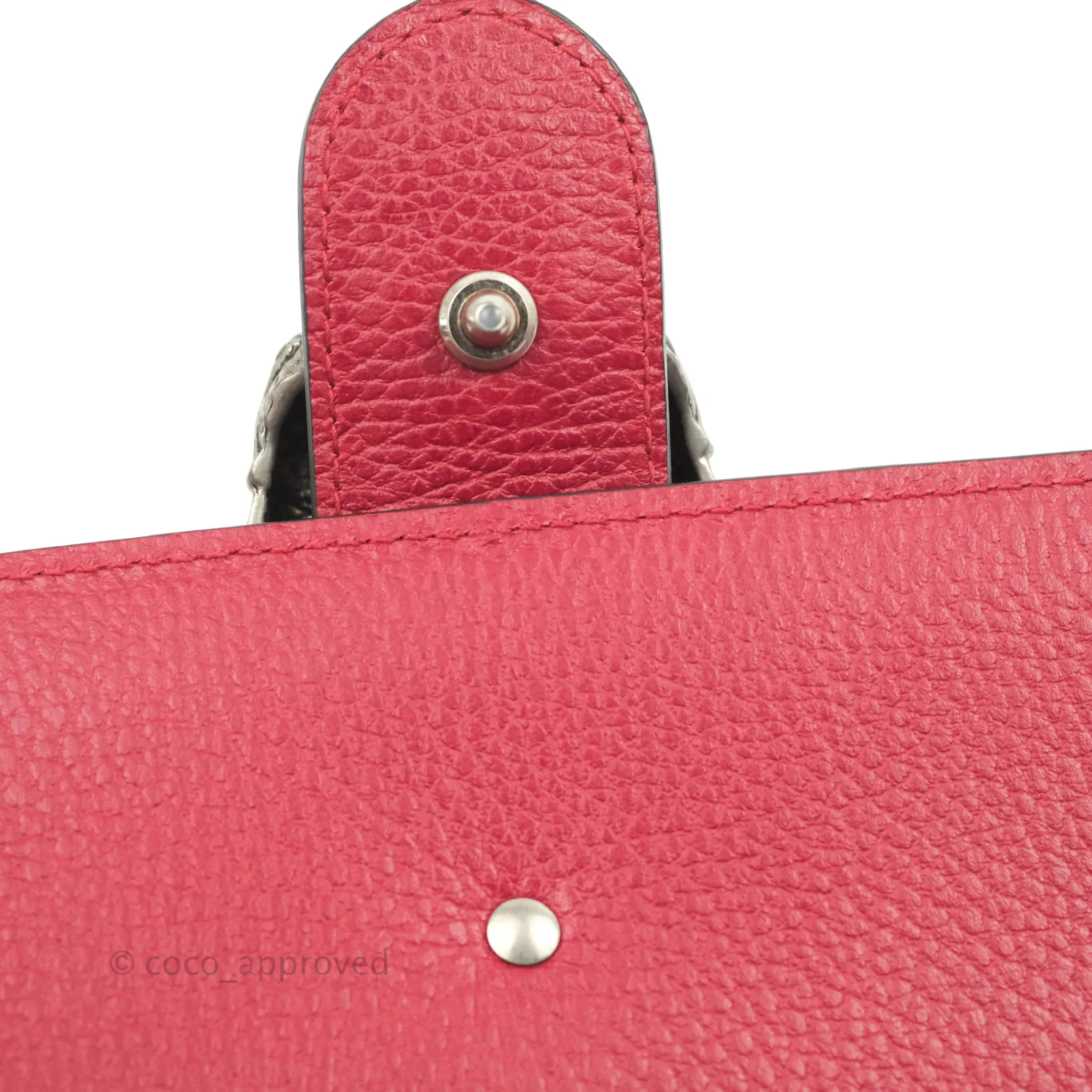 Gucci Medium Dionysus Red Leather Bamboo Top Handle Bag
