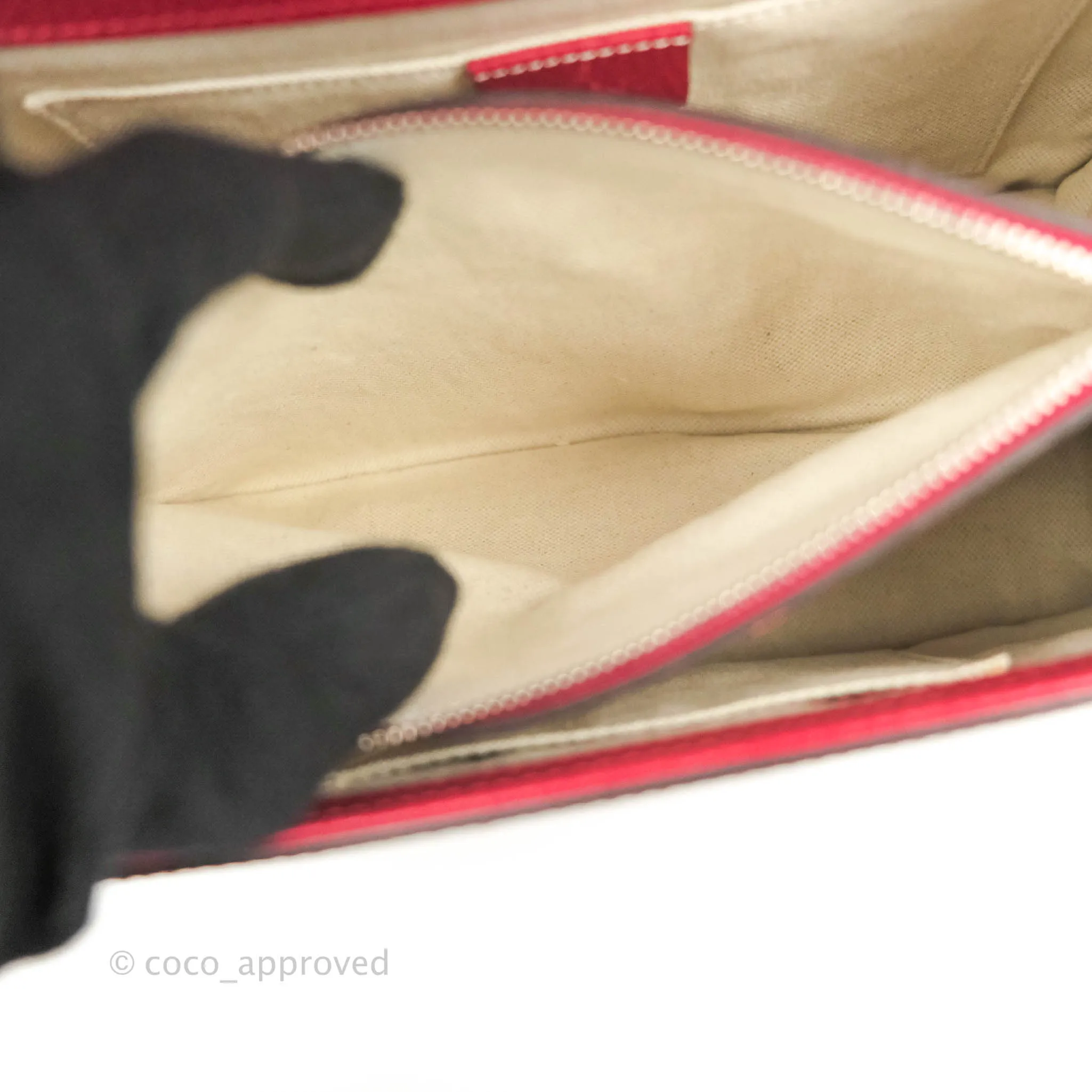 Gucci Medium Dionysus Red Leather Bamboo Top Handle Bag
