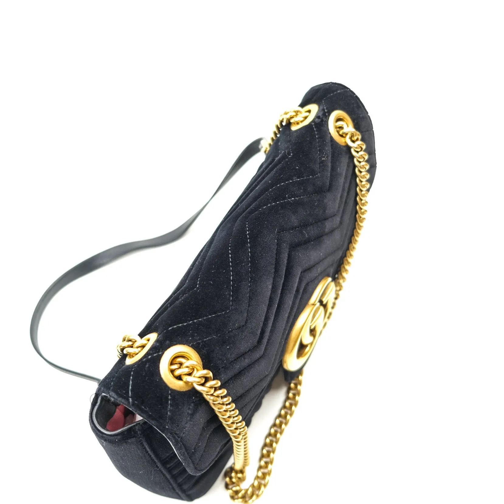 Gucci Medium Marmont Velvet Black Gold Hardware