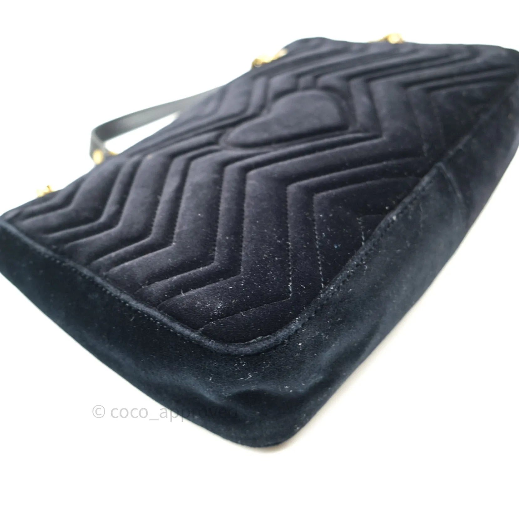 Gucci Medium Marmont Velvet Black Gold Hardware