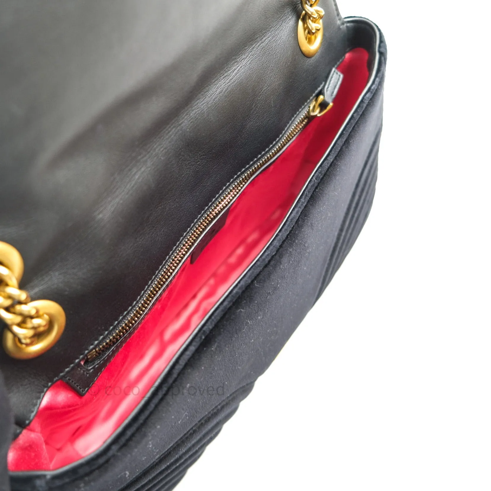 Gucci Medium Marmont Velvet Black Gold Hardware