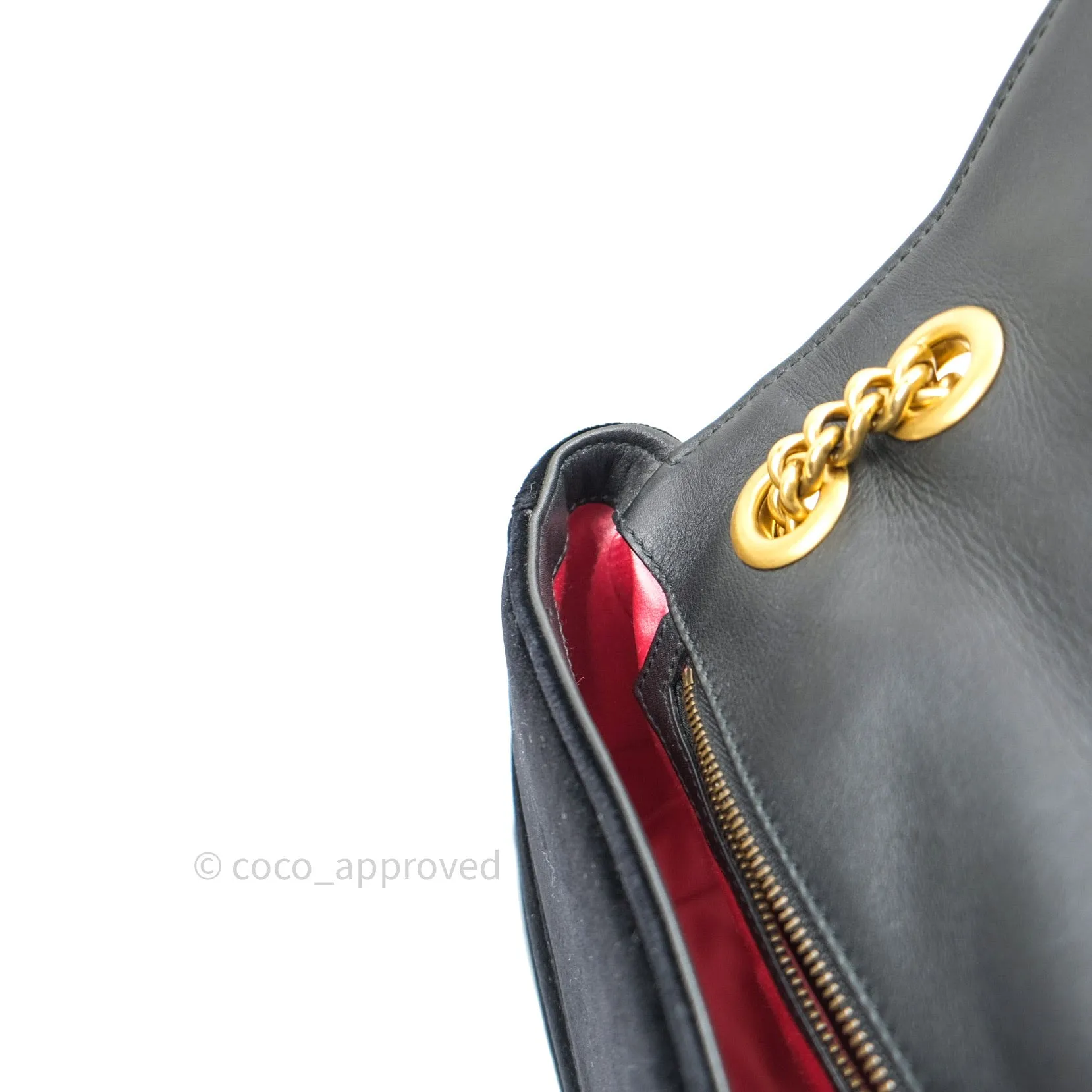 Gucci Medium Marmont Velvet Black Gold Hardware