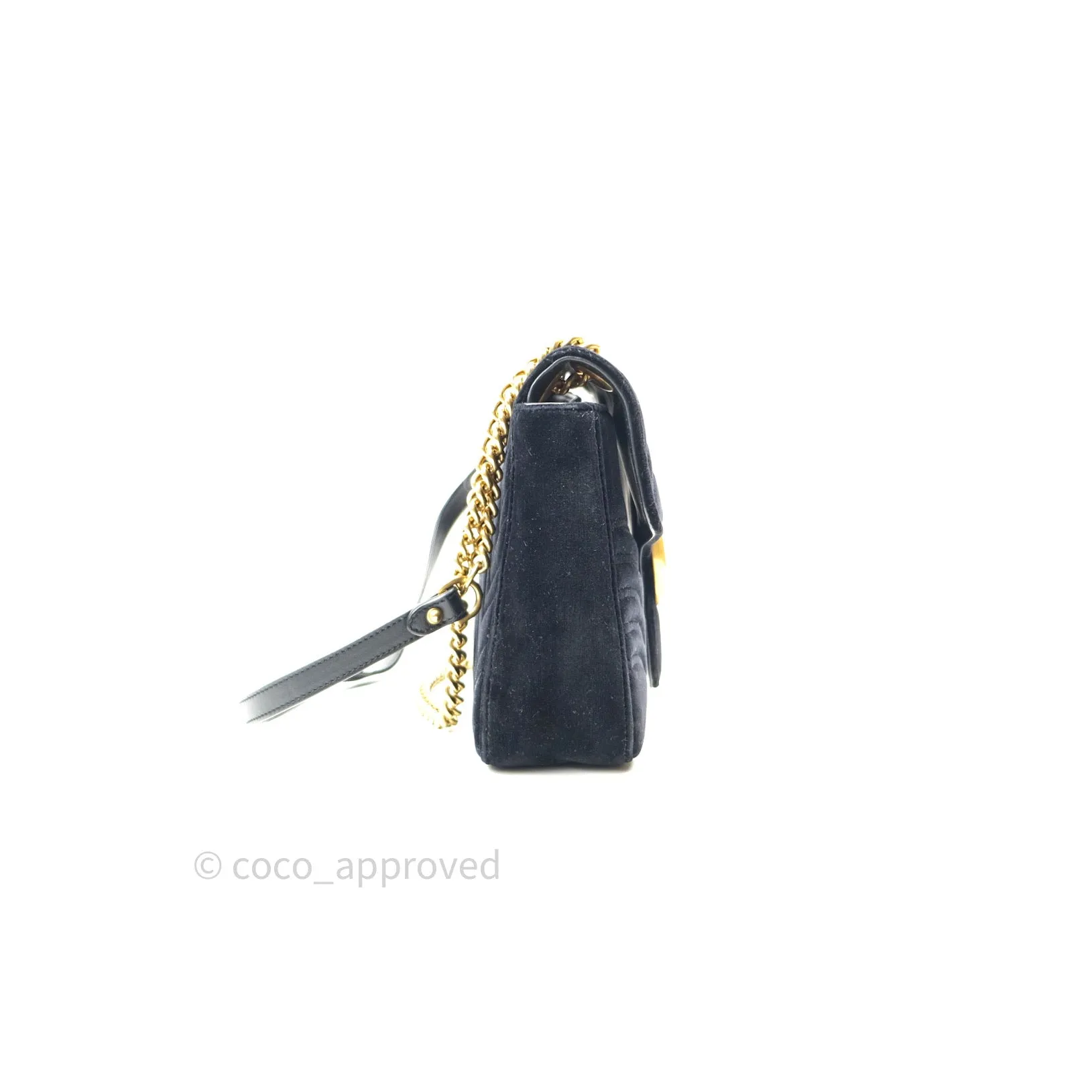 Gucci Medium Marmont Velvet Black Gold Hardware