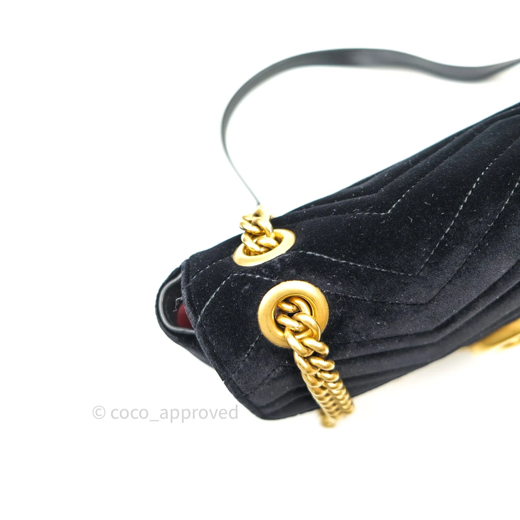 Gucci Medium Marmont Velvet Black Gold Hardware