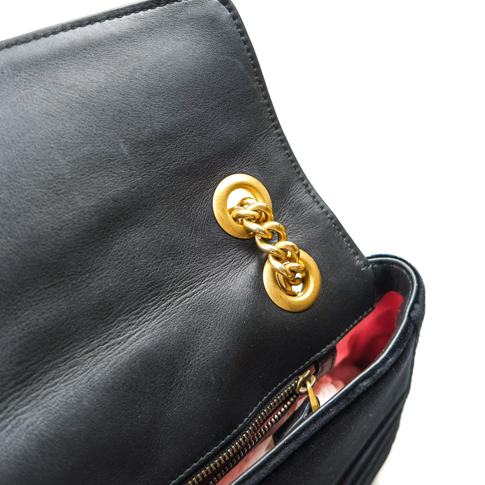 Gucci Medium Marmont Velvet Black Gold Hardware