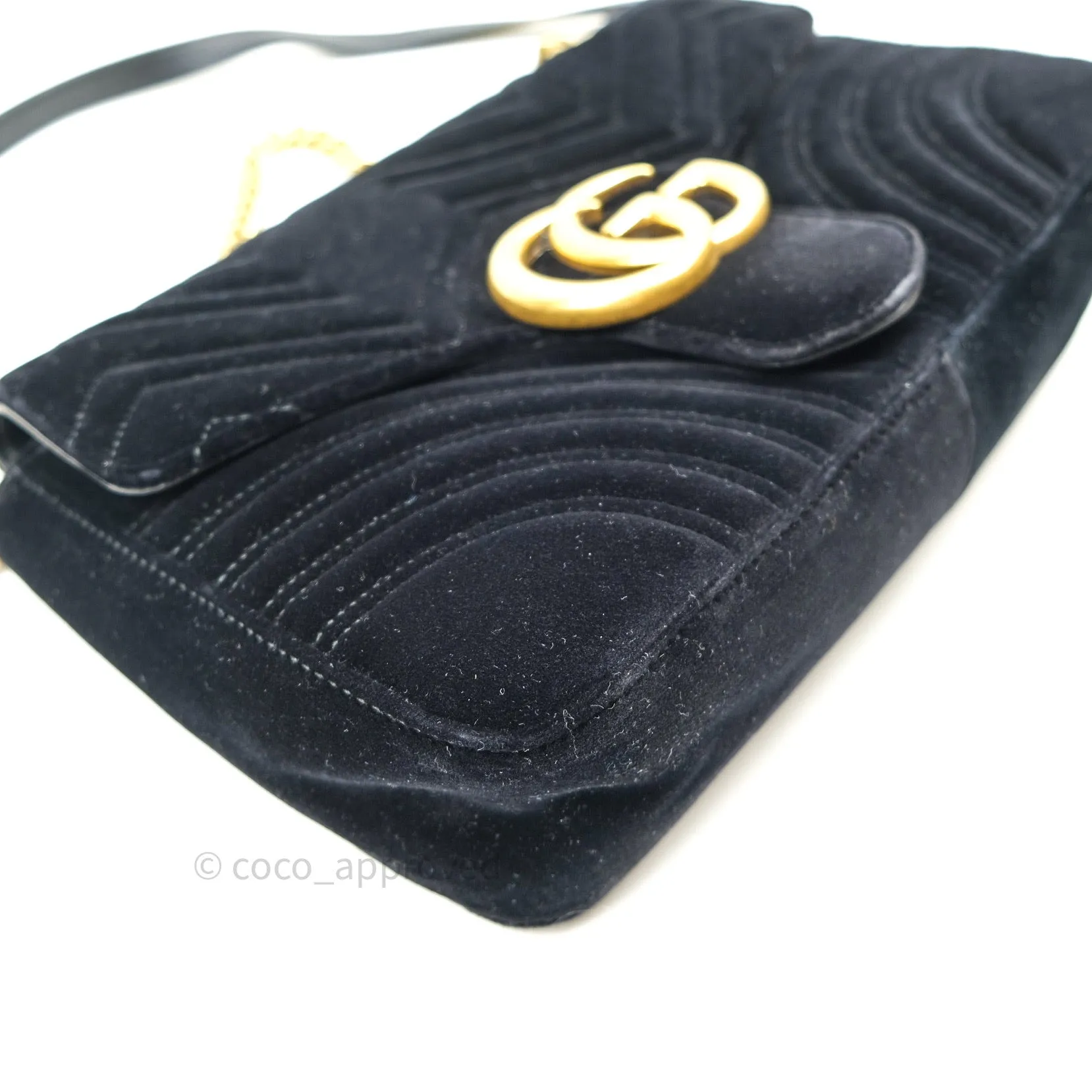 Gucci Medium Marmont Velvet Black Gold Hardware