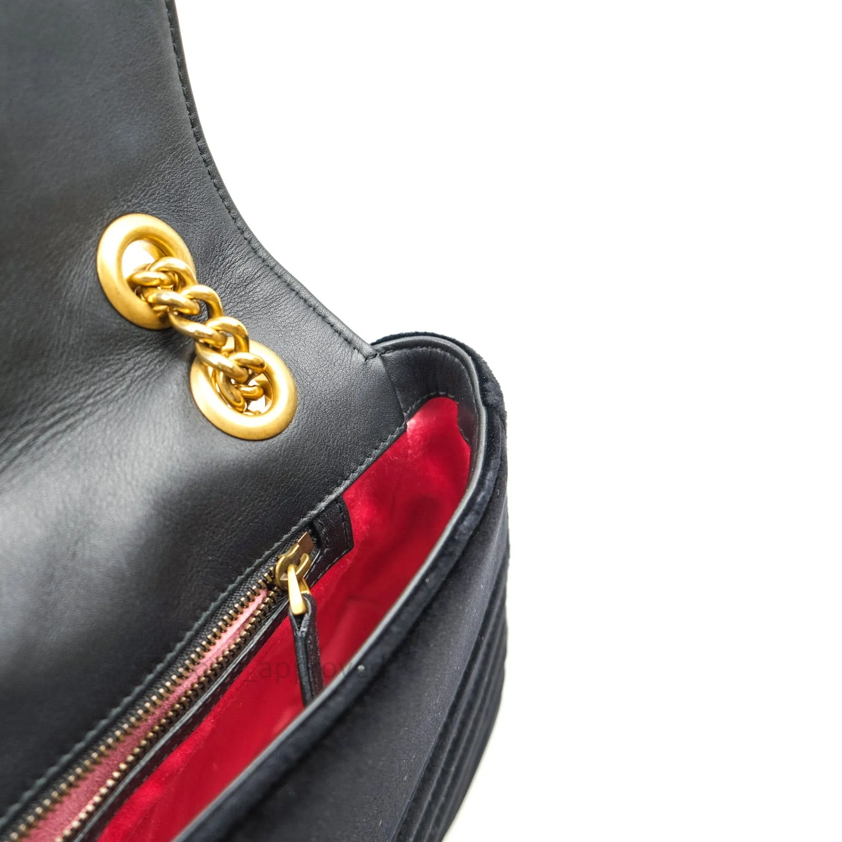 Gucci Medium Marmont Velvet Black Gold Hardware