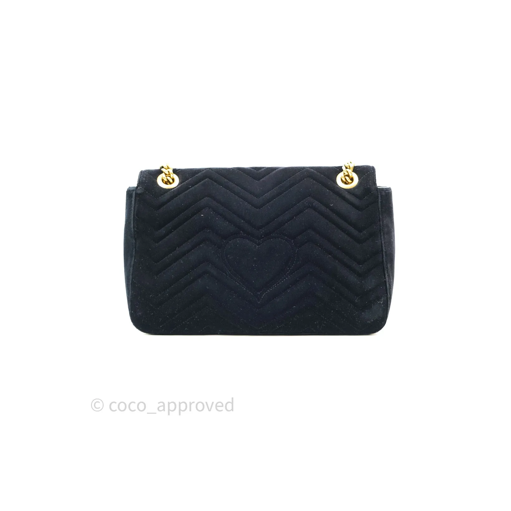 Gucci Medium Marmont Velvet Black Gold Hardware