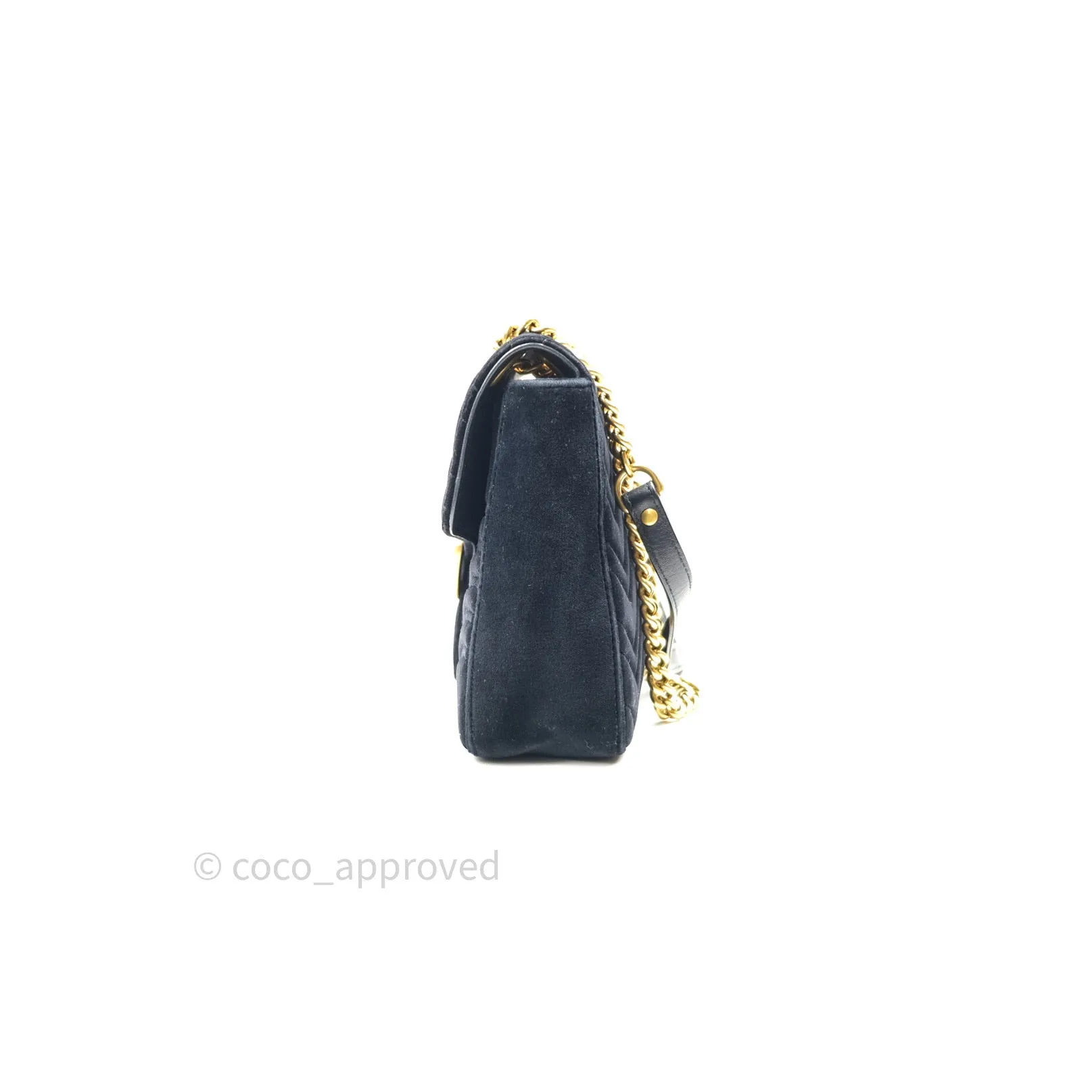 Gucci Medium Marmont Velvet Black Gold Hardware