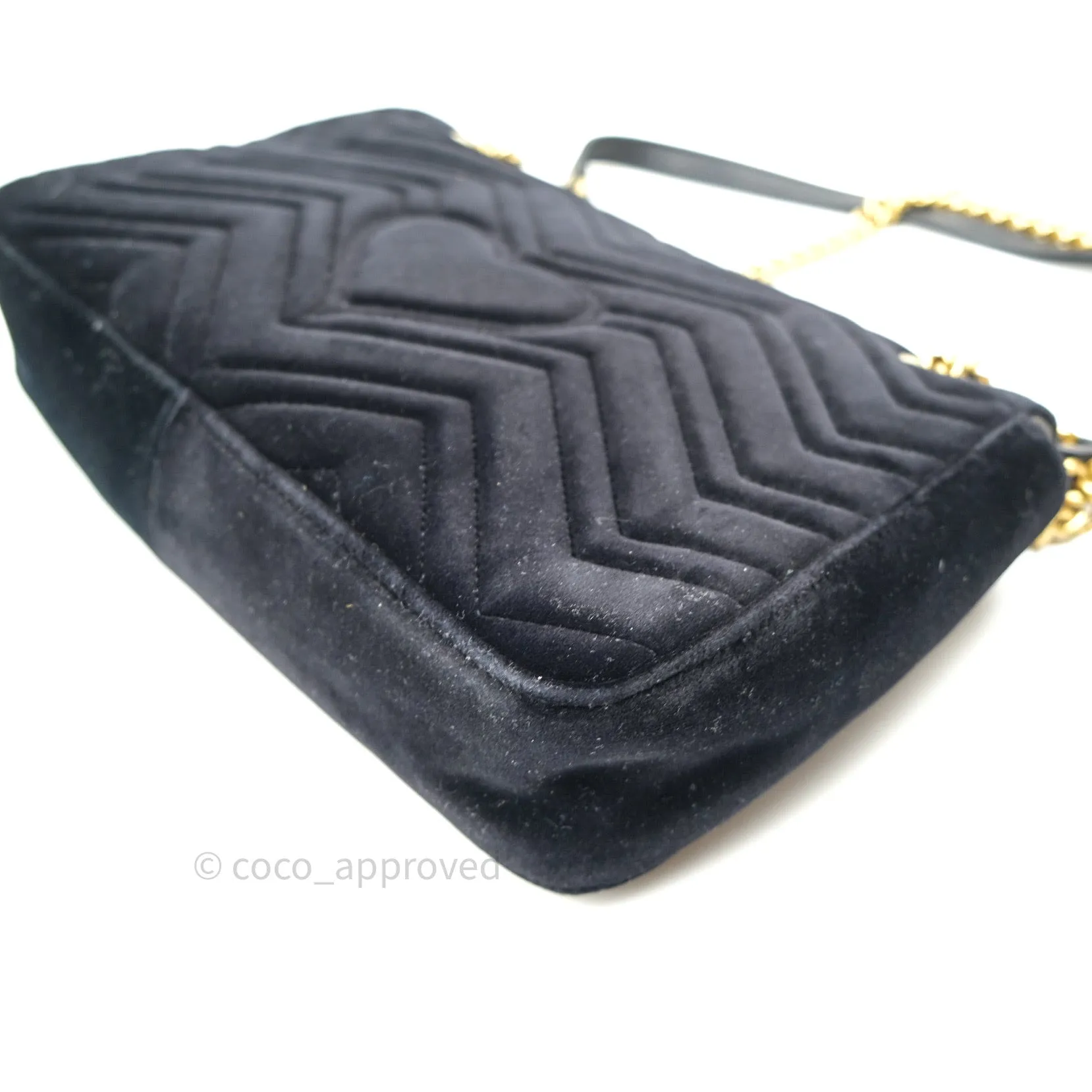 Gucci Medium Marmont Velvet Black Gold Hardware