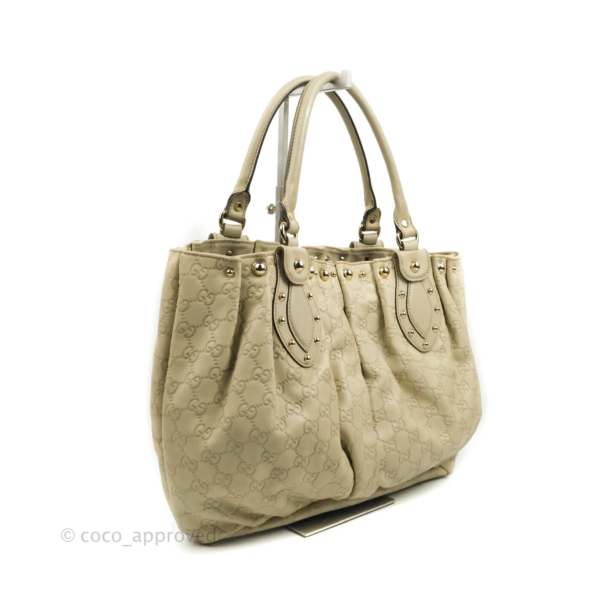 Gucci Medium Pelham Tote Studded Guccissima Leather