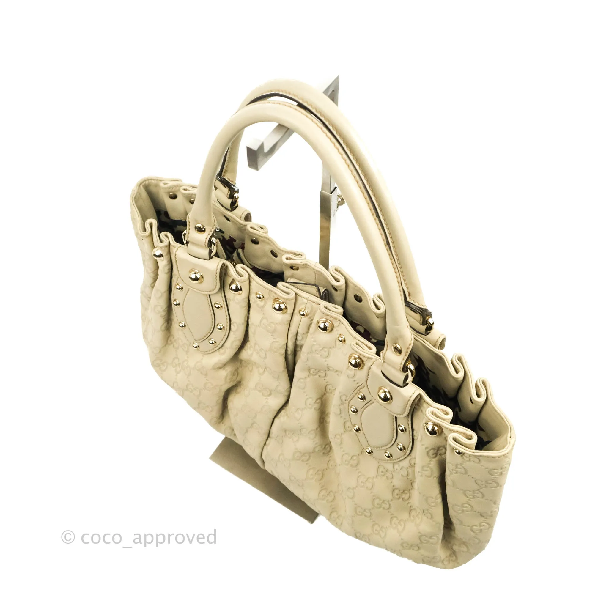 Gucci Medium Pelham Tote Studded Guccissima Leather