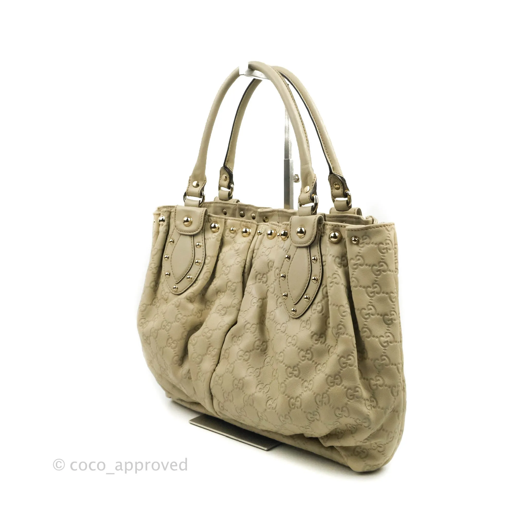 Gucci Medium Pelham Tote Studded Guccissima Leather