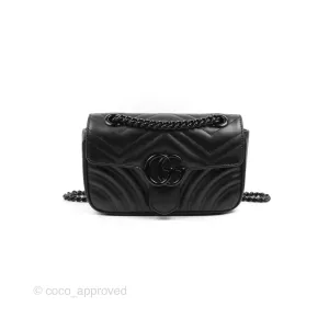Gucci Mini Chevron GG Marmont Matelass Bag So Black Calfskin
