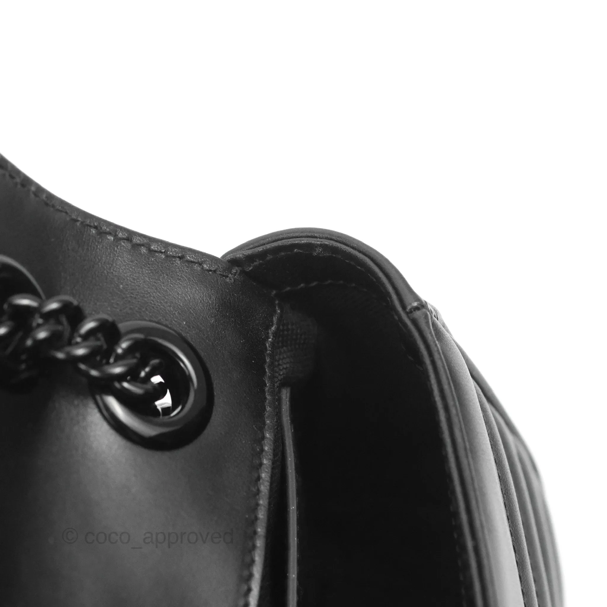 Gucci Mini Chevron GG Marmont Matelass Bag So Black Calfskin
