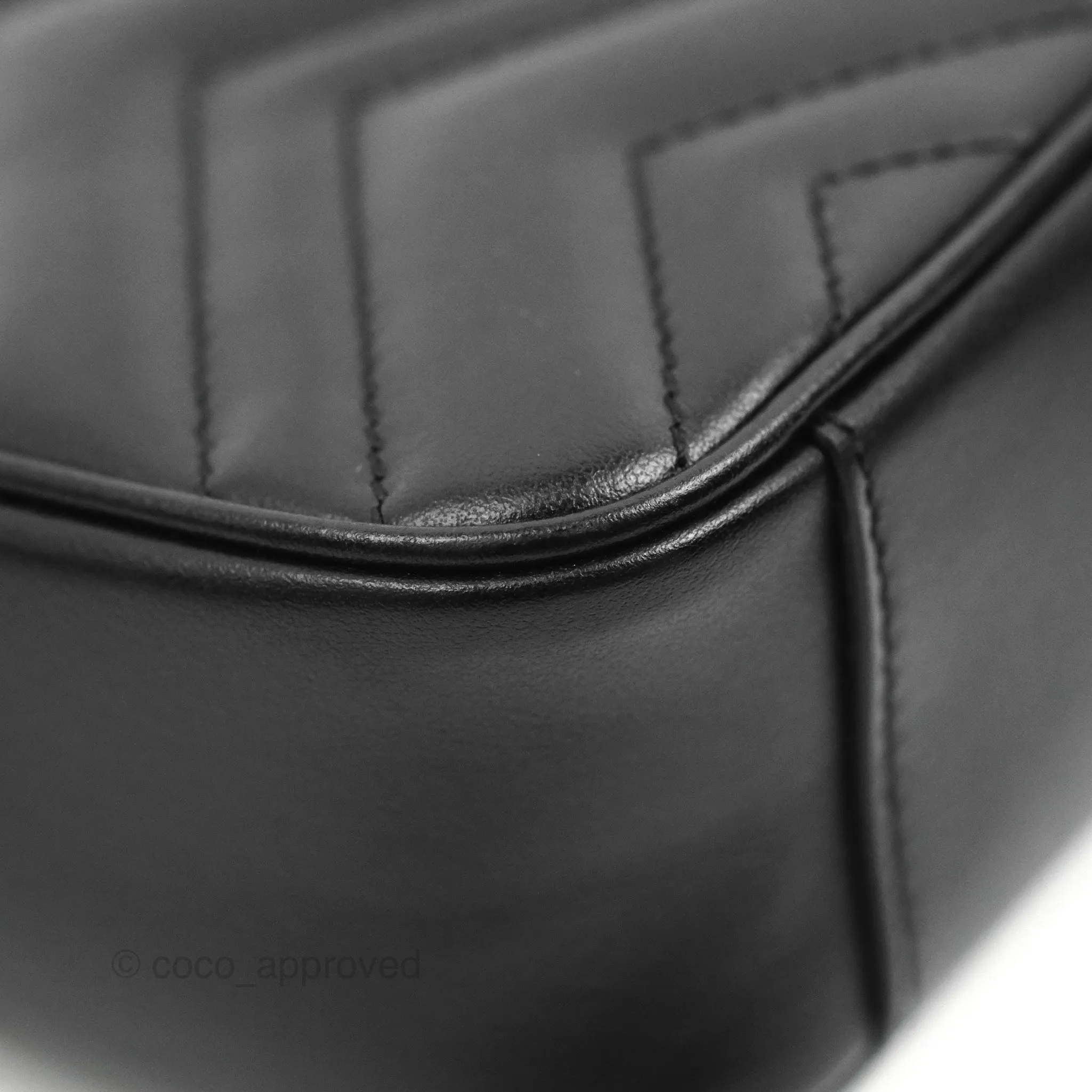 Gucci Mini Chevron GG Marmont Matelass Bag So Black Calfskin