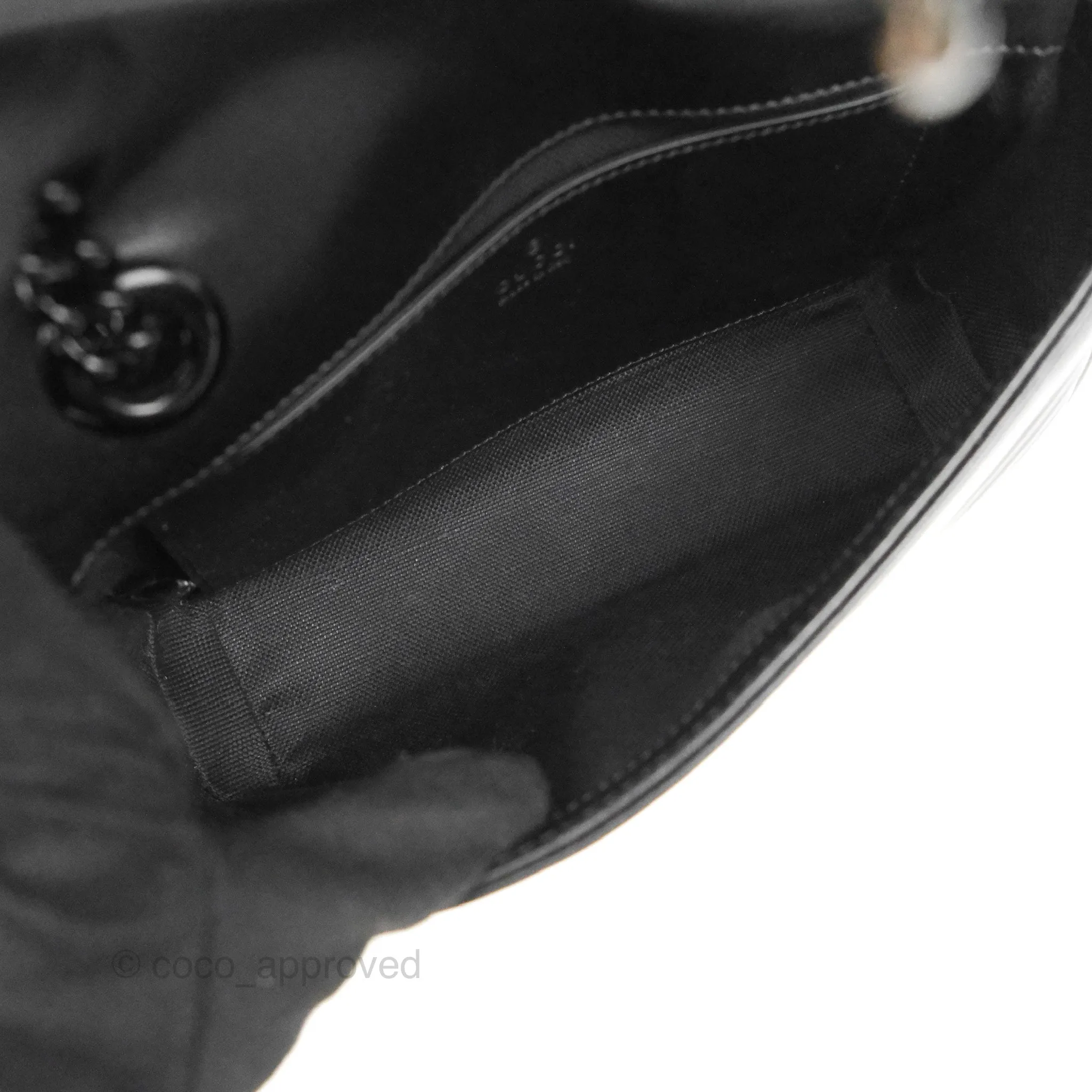 Gucci Mini Chevron GG Marmont Matelass Bag So Black Calfskin