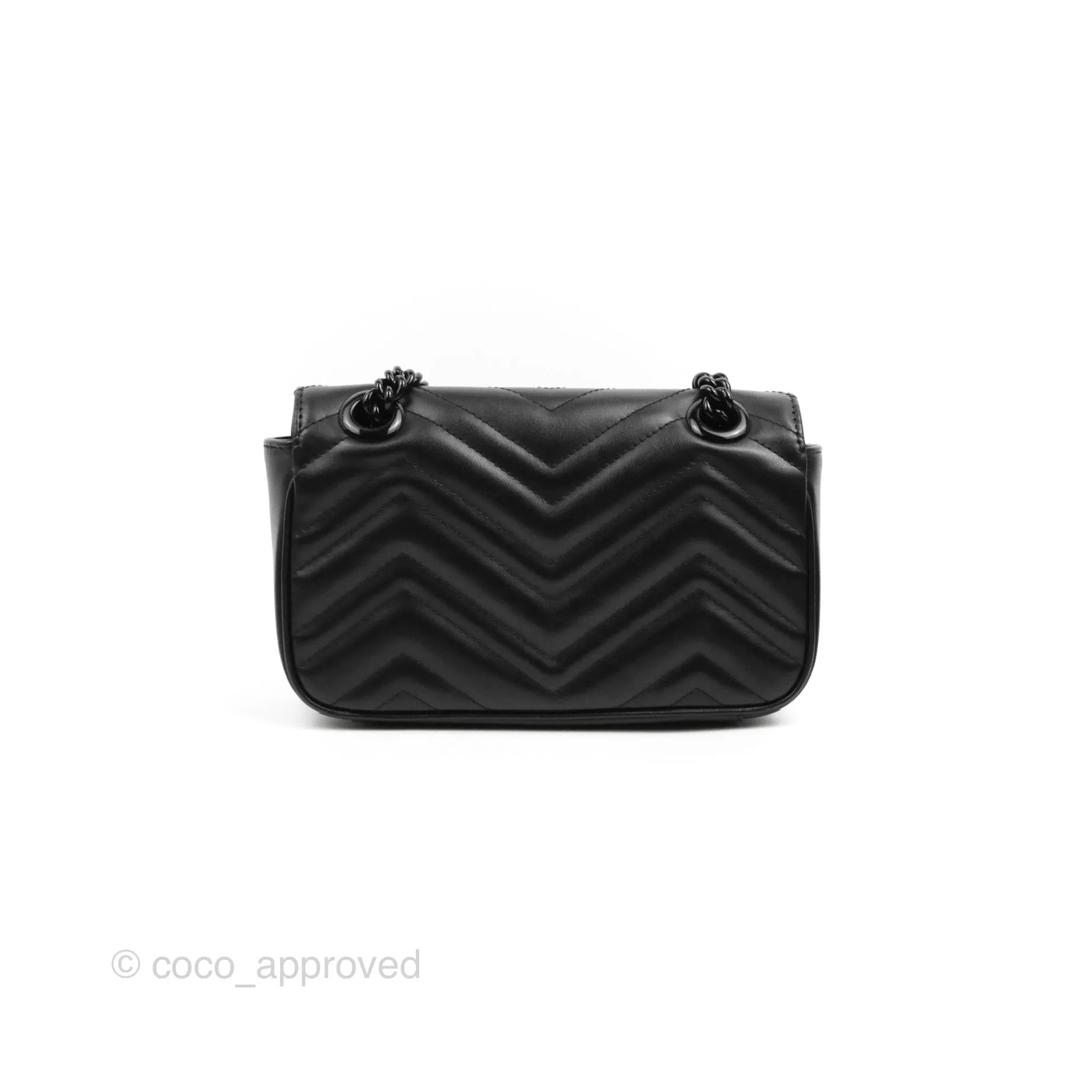 Gucci Mini Chevron GG Marmont Matelass Bag So Black Calfskin